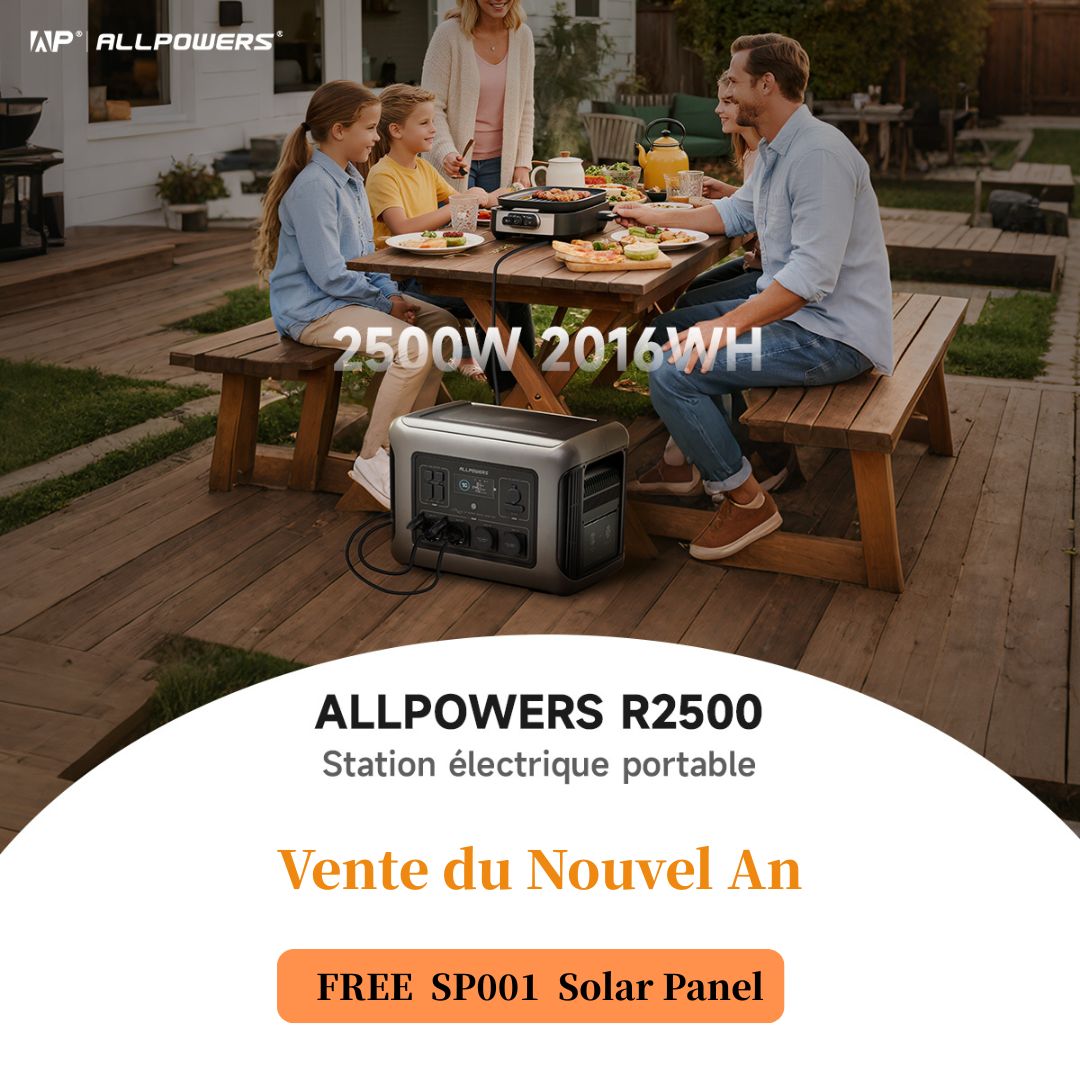 Allpowers France Facebook ad: Soldes du Nouvel An: R2500 à Moitié Prix + Cadeau Solaire