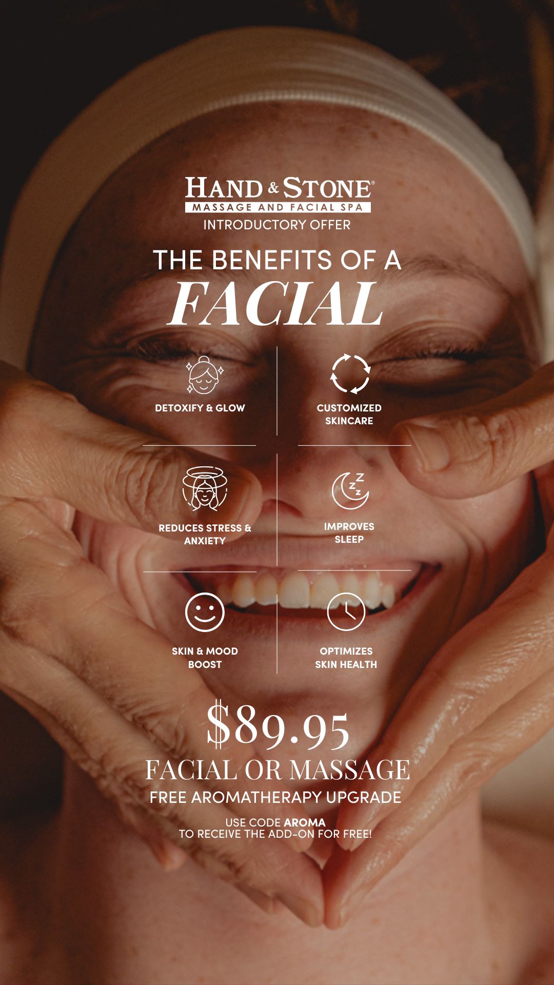 Hand & Stone Massage and Facial Spa Facebook ad from Jan 26, 2026