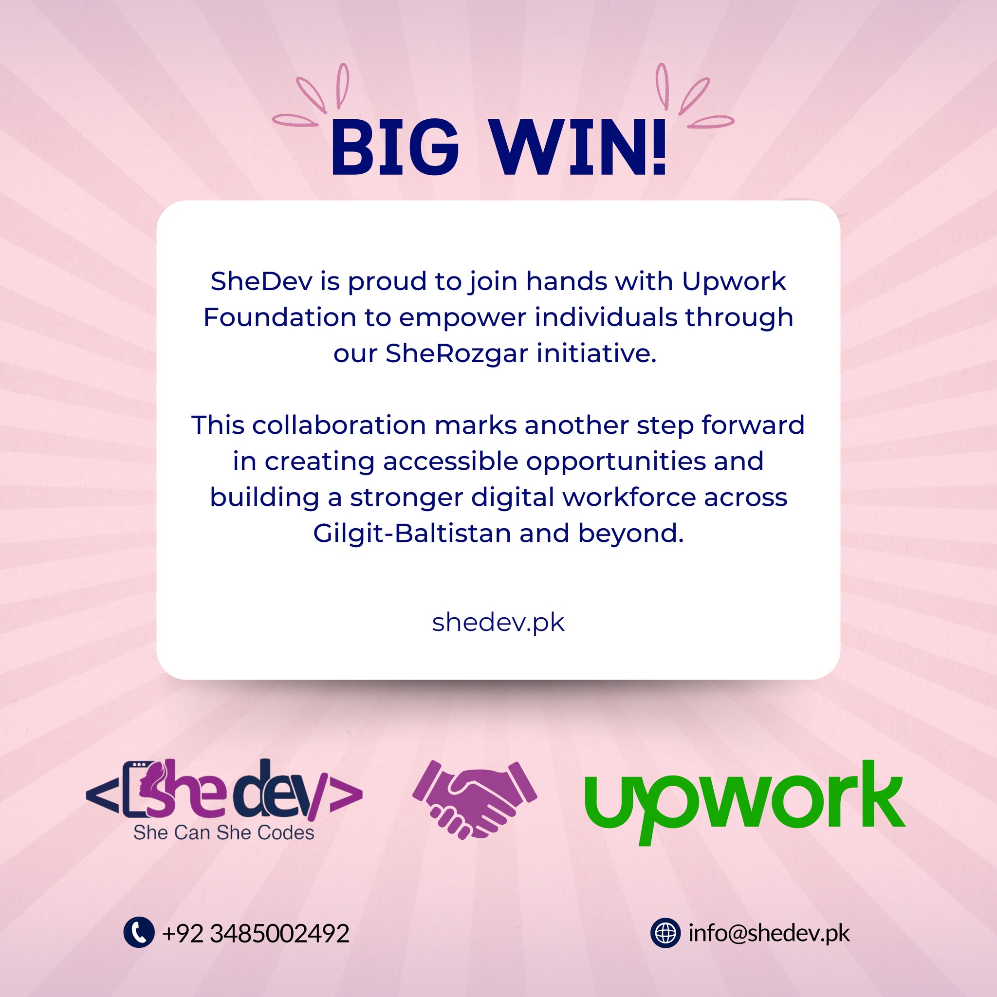 SheDev Facebook ad: We’re excited to share that SheDev has received…