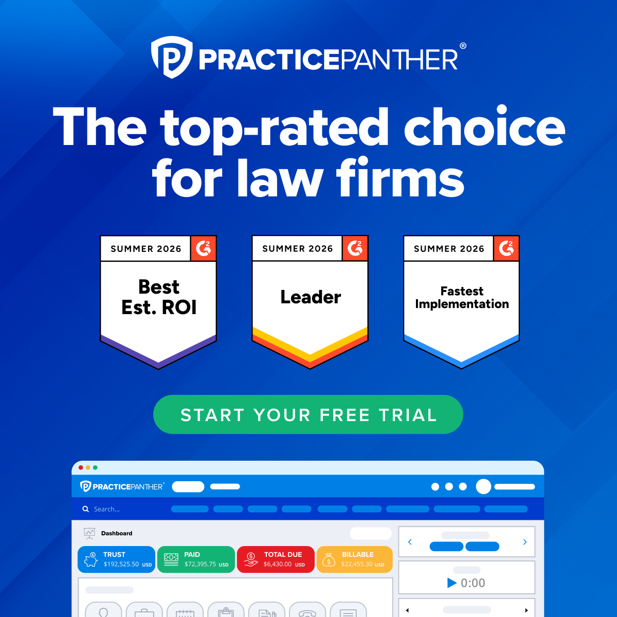 PracticePanther Law Practice Management Software Facebook ad