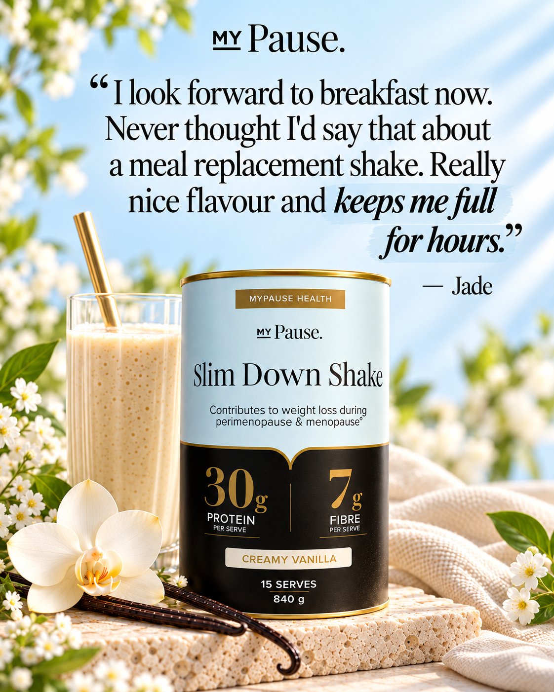 MyPause Health Facebook ad: Fuller for Longer, Without the Fuss