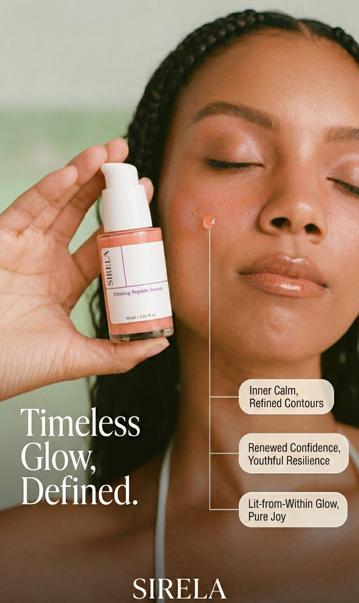 Sirela Skincare Facebook ad: Firmer, Smoother Skin Starts Today