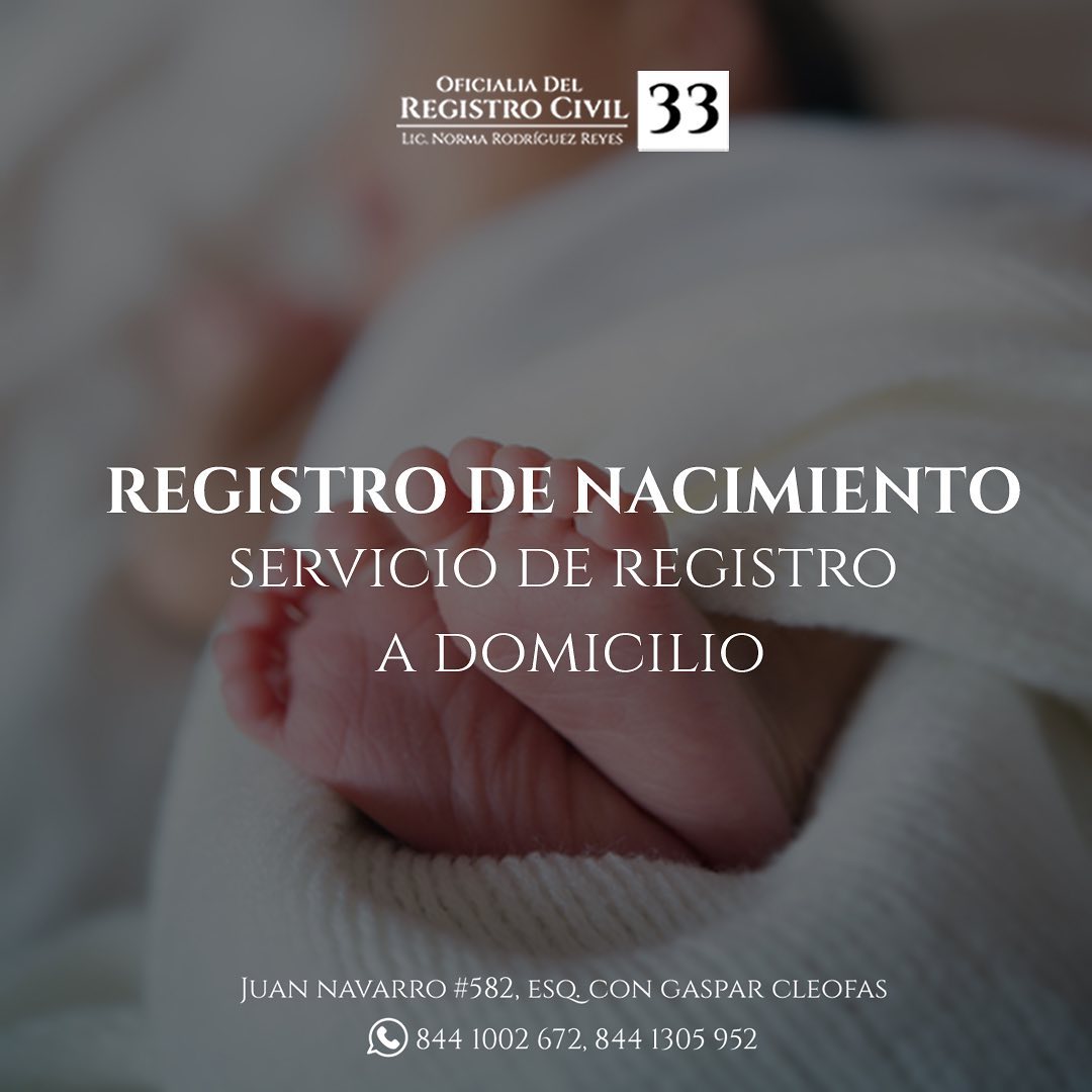 Registro Civil 33 Saltillo Facebook ad: Registro de nacimiento