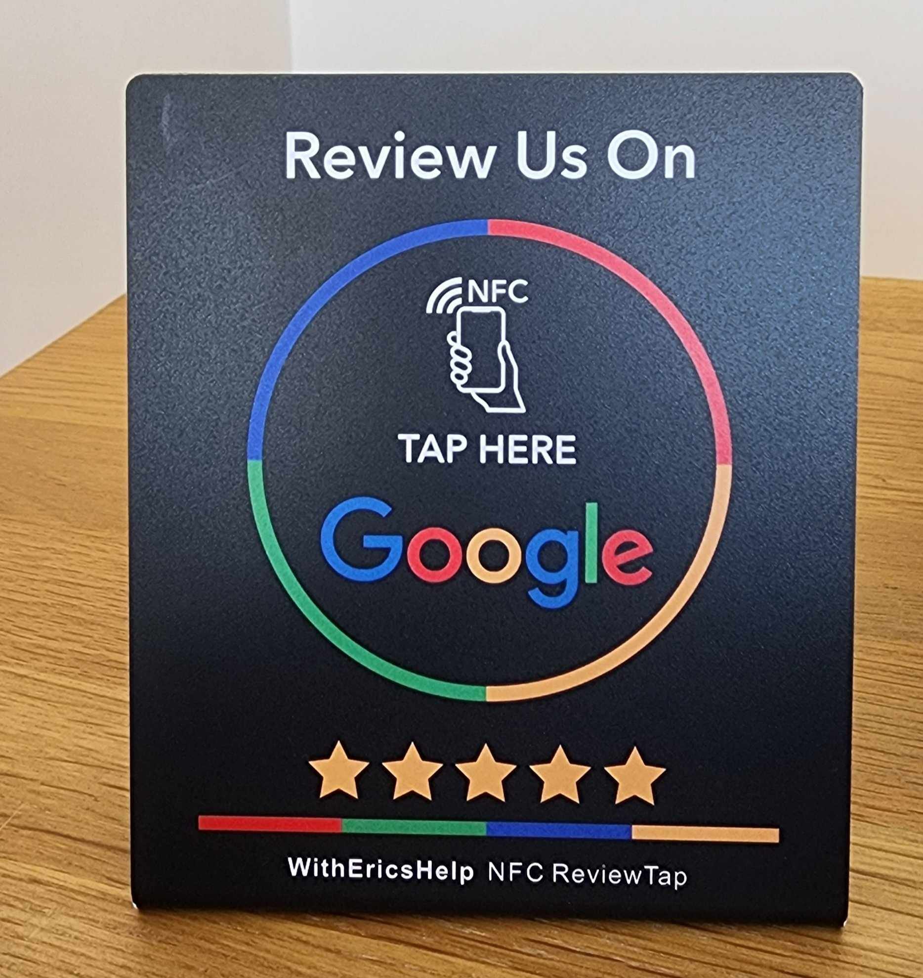 Eric Ibekwem Facebook ad: More Google Reviews - NFC Google Review Stand + Cards + Fobs