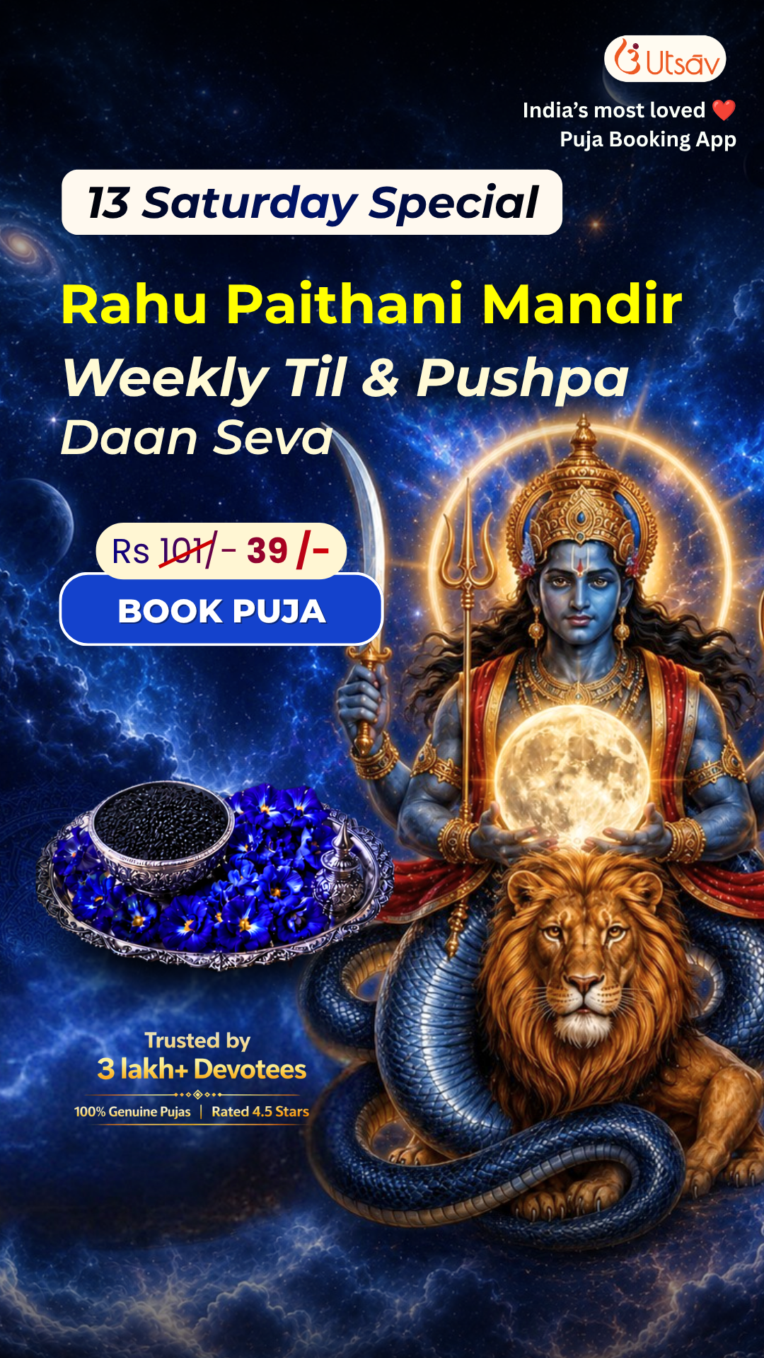 Utsav App : India’s most Loved  Puja Booking App Facebook ad