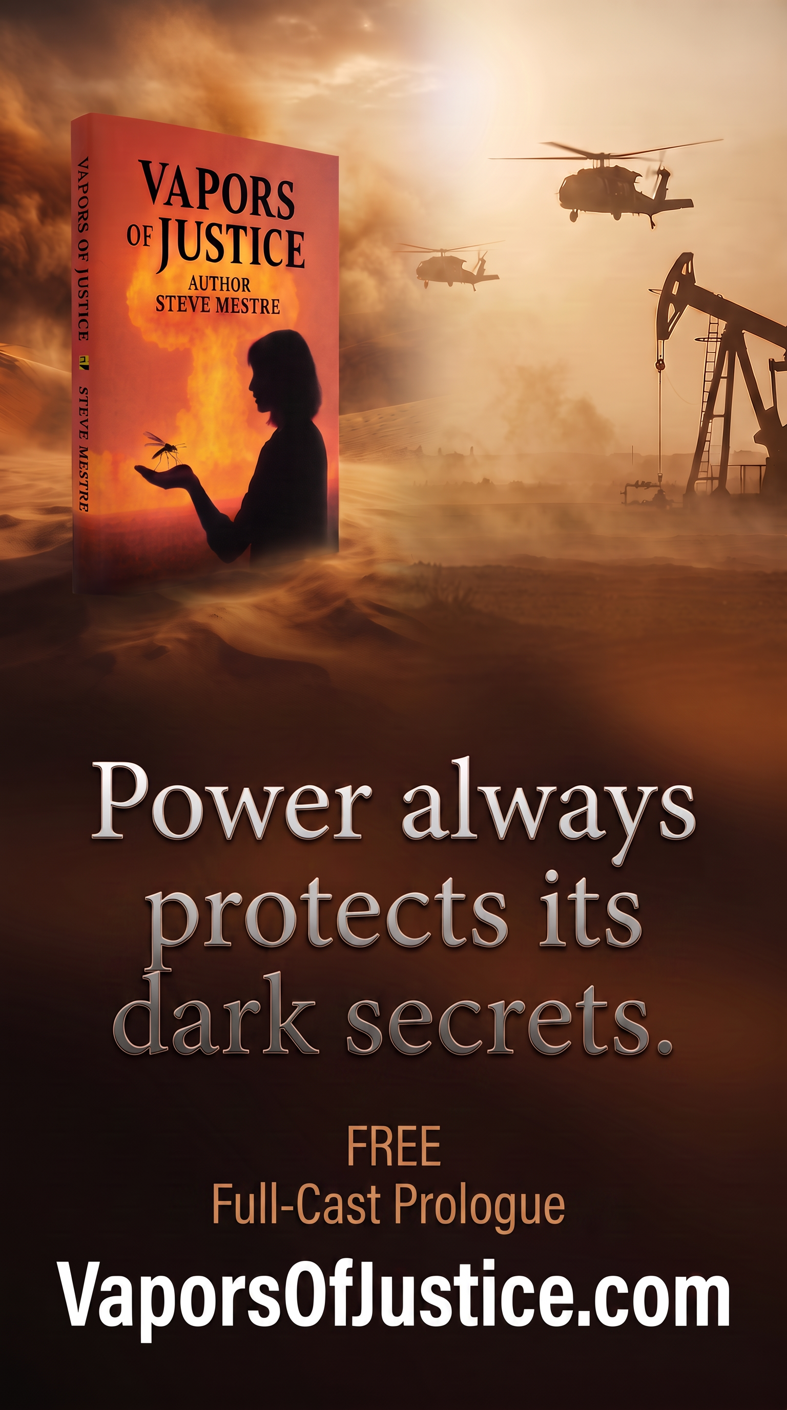 Vapors of Justice Book Facebook ad: Power Always Protects Its Dark Secrets