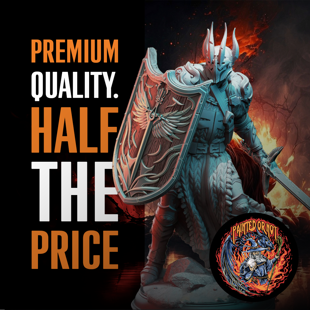 Painted Or Not Facebook ad: 50% OFF Resin Minis