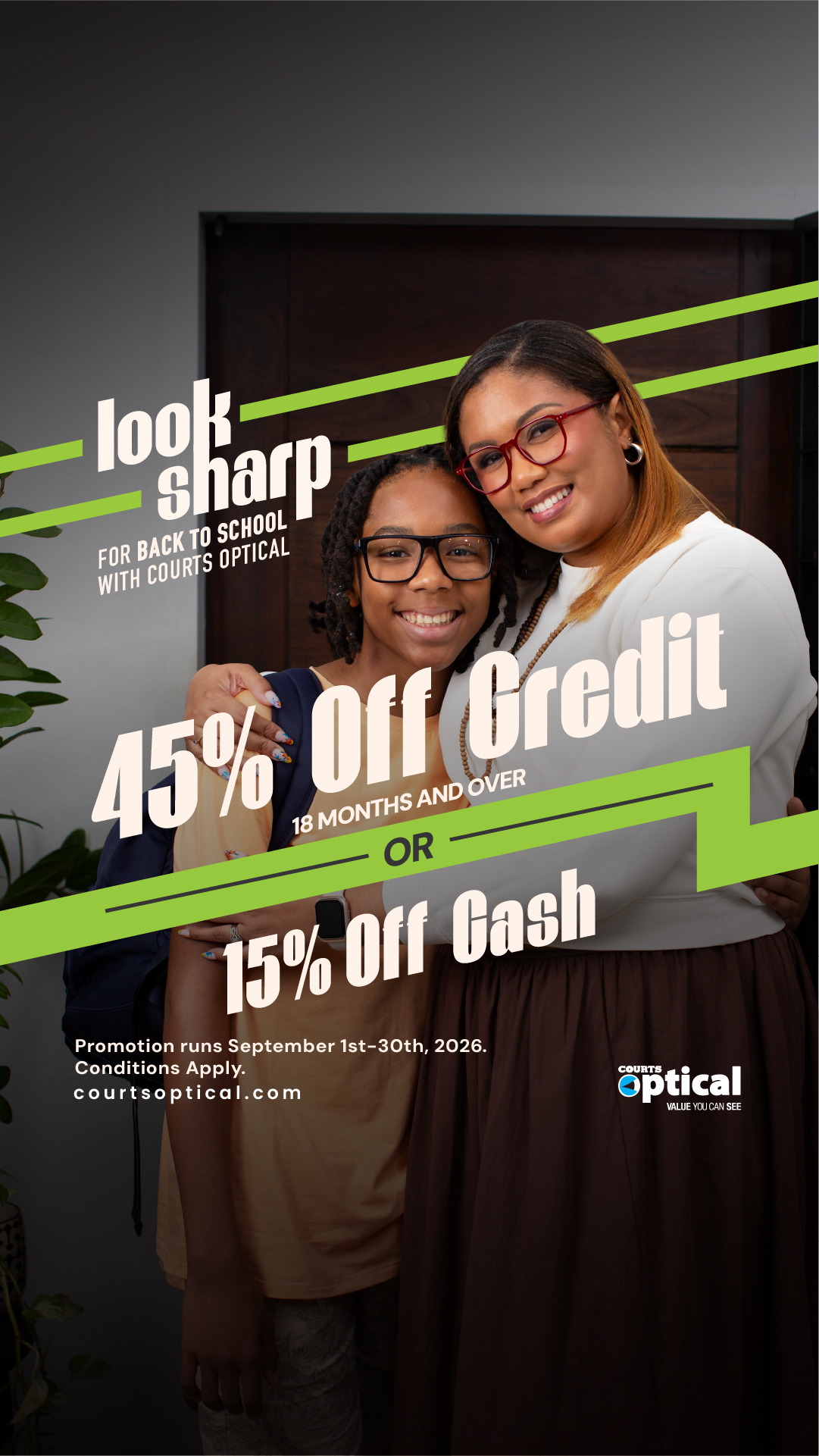 Courts Optical Guyana Facebook ad: Book Now!