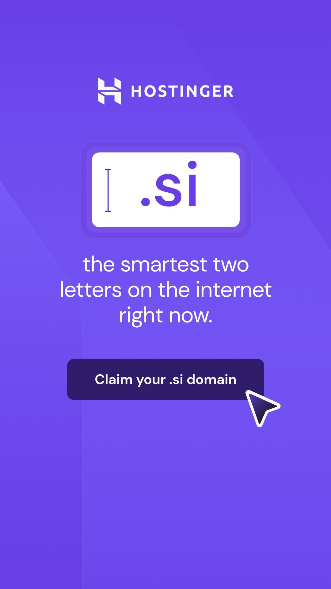 Hostinger Facebook ad: Own.ai? Secure your.si
