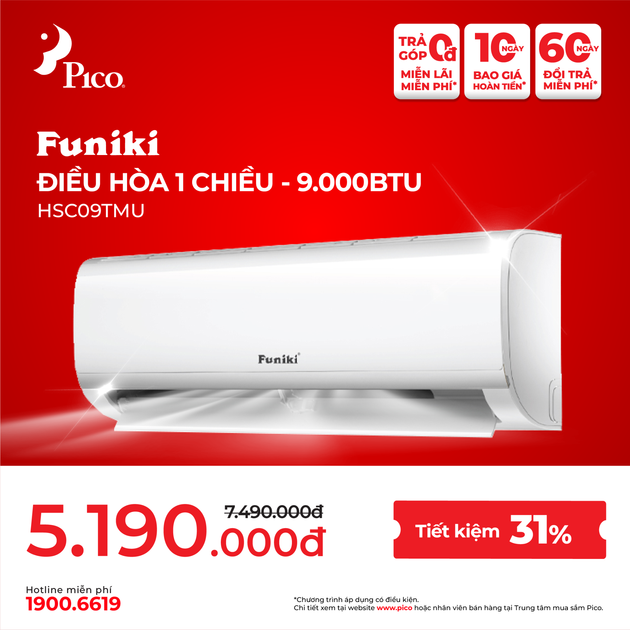 Điện máy Pico Facebook ad: MỖI THÁNG #865k - CÓ ĐIỀU HÒA DÙNG NGAY HÔM NAY