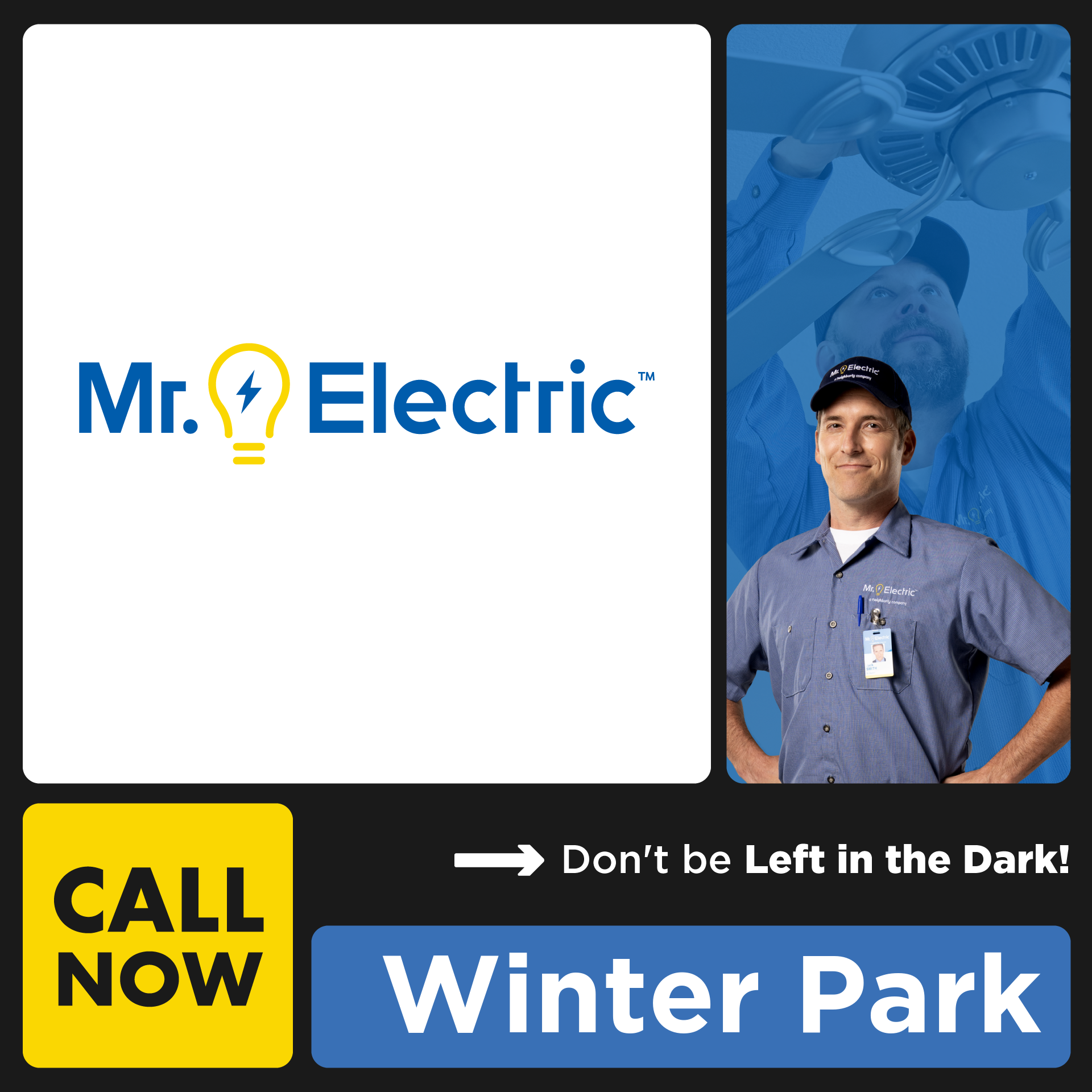 Mr Electric of Winter Park Facebook ad: Mr. Electric Does It Right