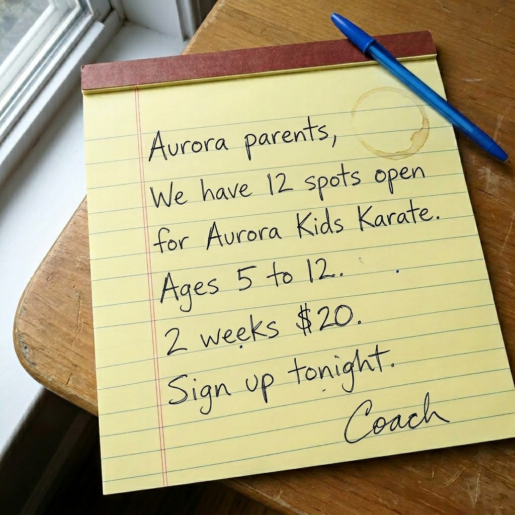 Colorado Martial Arts Academy Facebook ad: Karate Class For Kids & Families