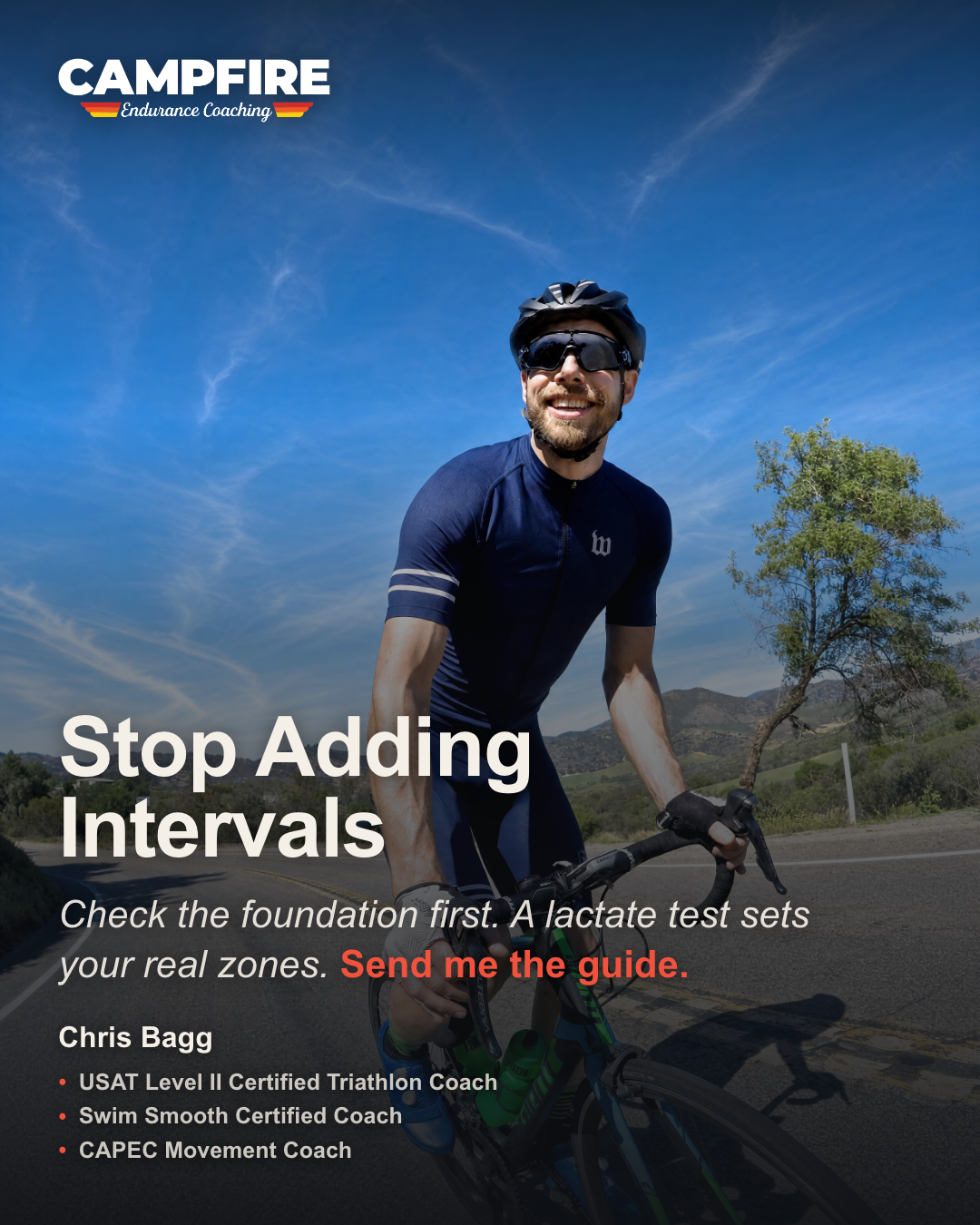 Campfire Endurance Coaching Facebook ad: Stuck At The Same Watts?