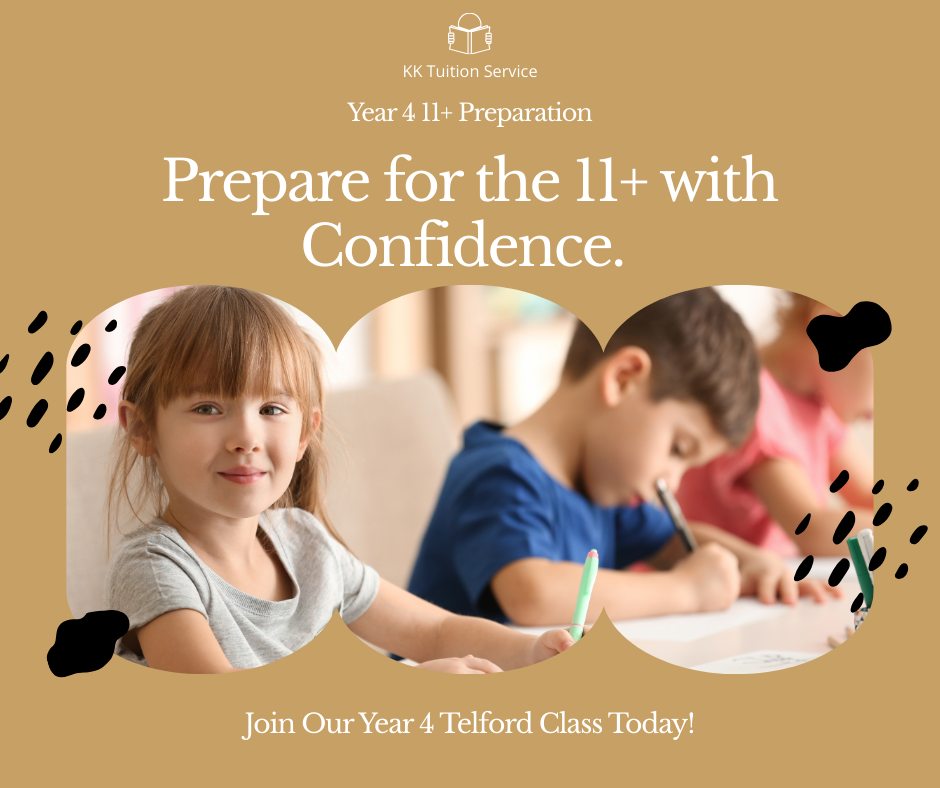 KK Tuition Service Facebook ad: Year 4 11+ Classes in Telford, Every Saturday!