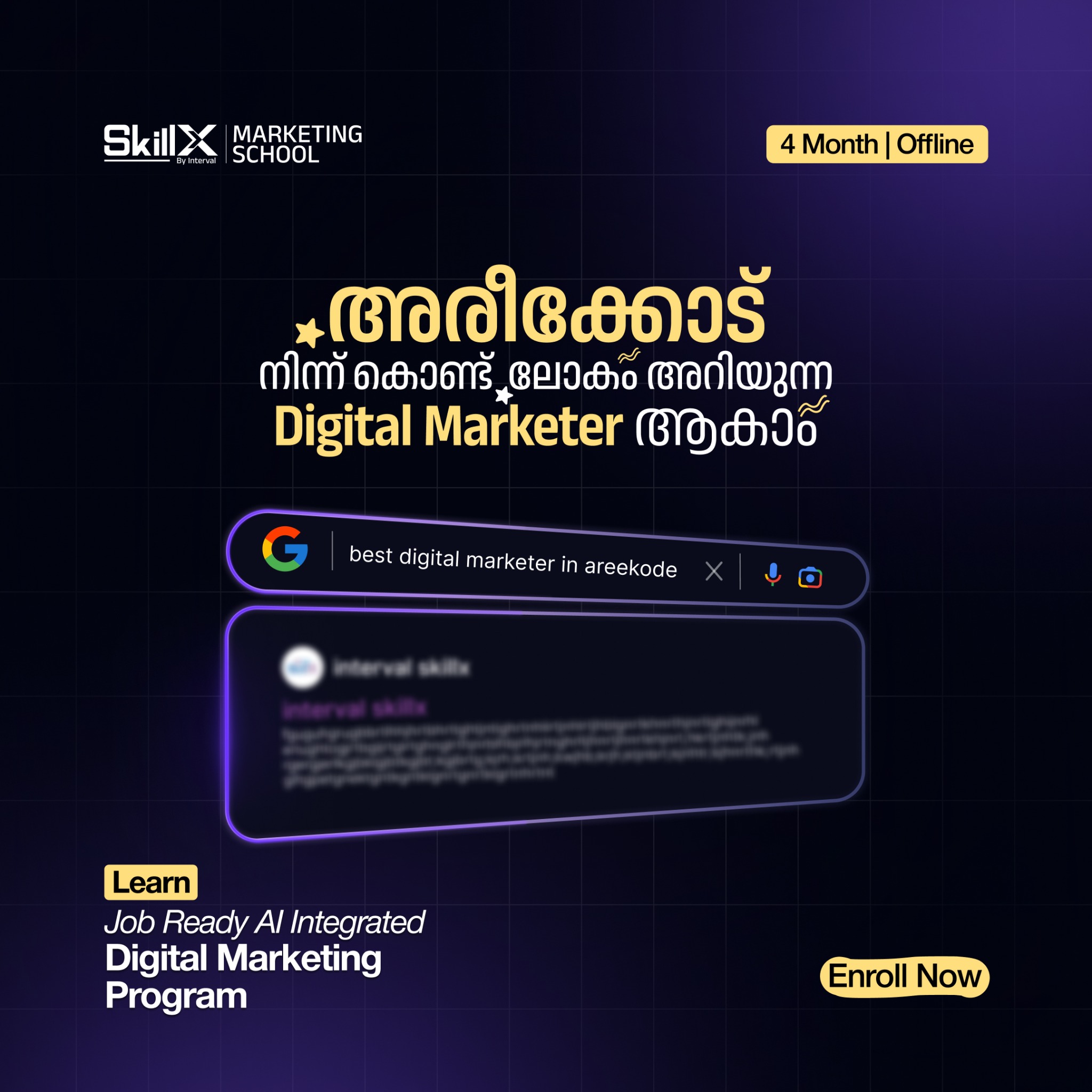 SkillX Digital Marketing Facebook ad: Learn Digital Marketing