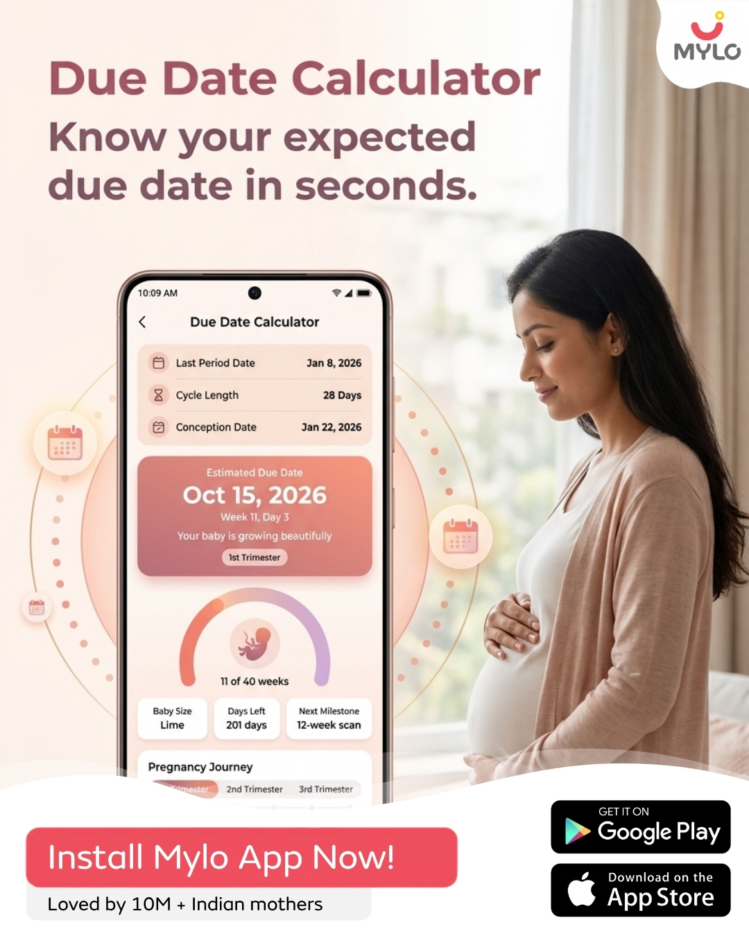 Mylo - Pregnancy & Baby App Facebook ad
