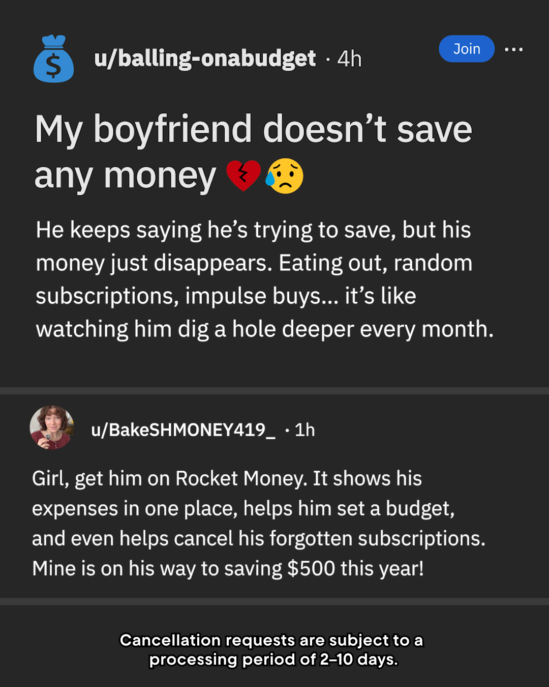 Rocket Money Facebook ad