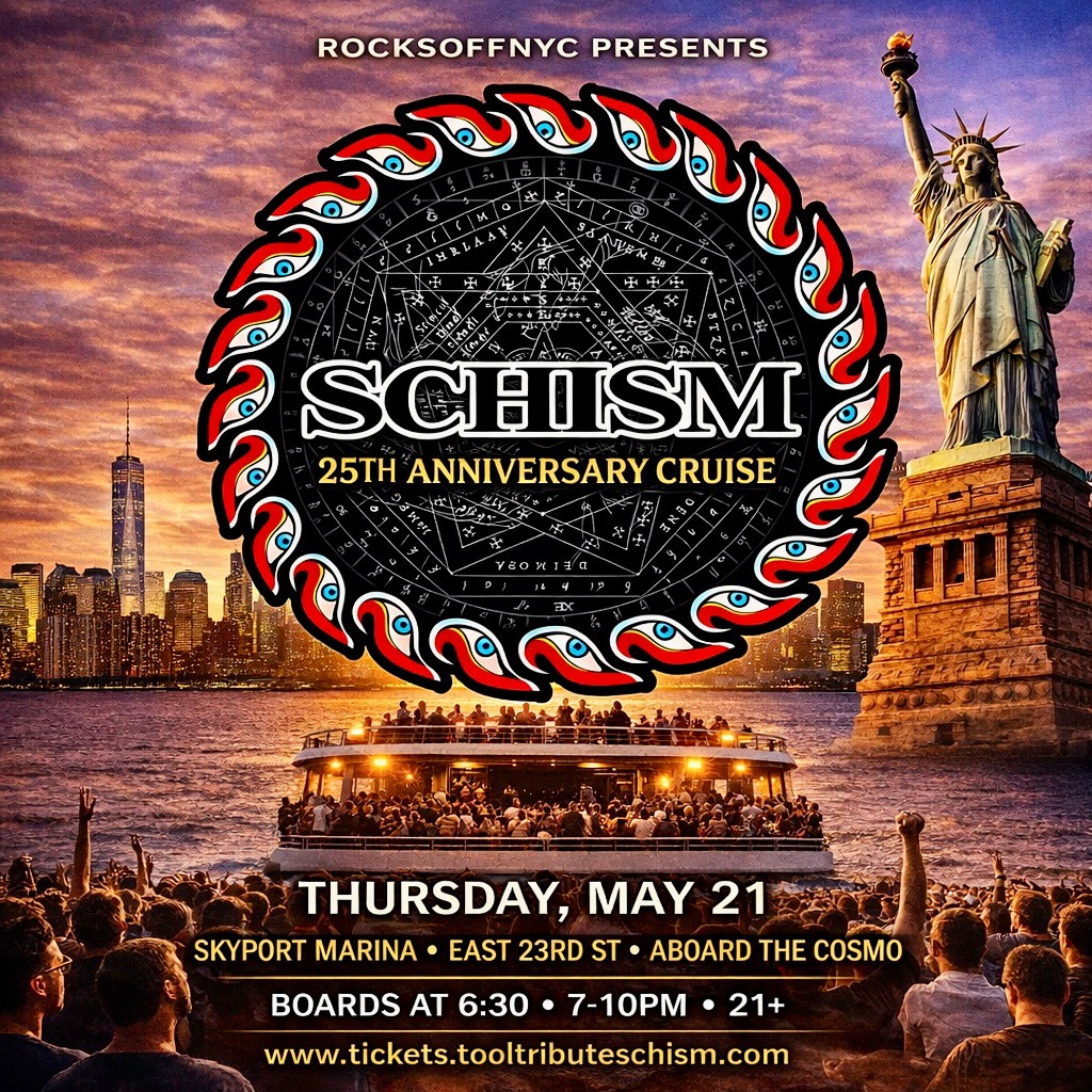 TOOL tribute band SCHISM Facebook ad: THURSDAY 5/21 Tool tribute band Schism’s 25th Annual Boat…