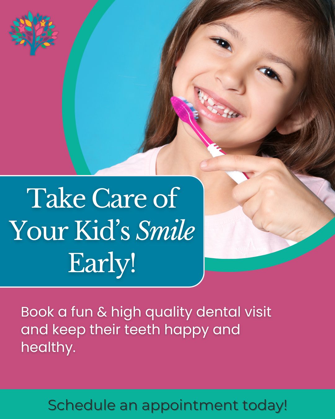 Milton Pediatric Dentistry Facebook ad: Healthy Smiles Begin Early!