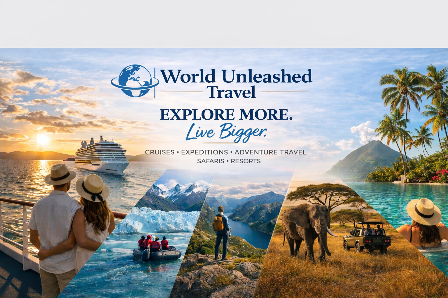 World Unleashed Travel Facebook ad: Your next unforgettable trip starts here.