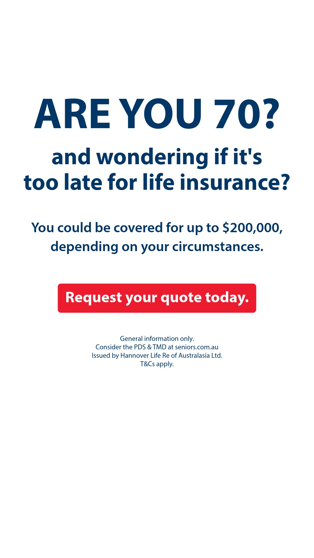 Australian Seniors Insurance Agency Facebook ad