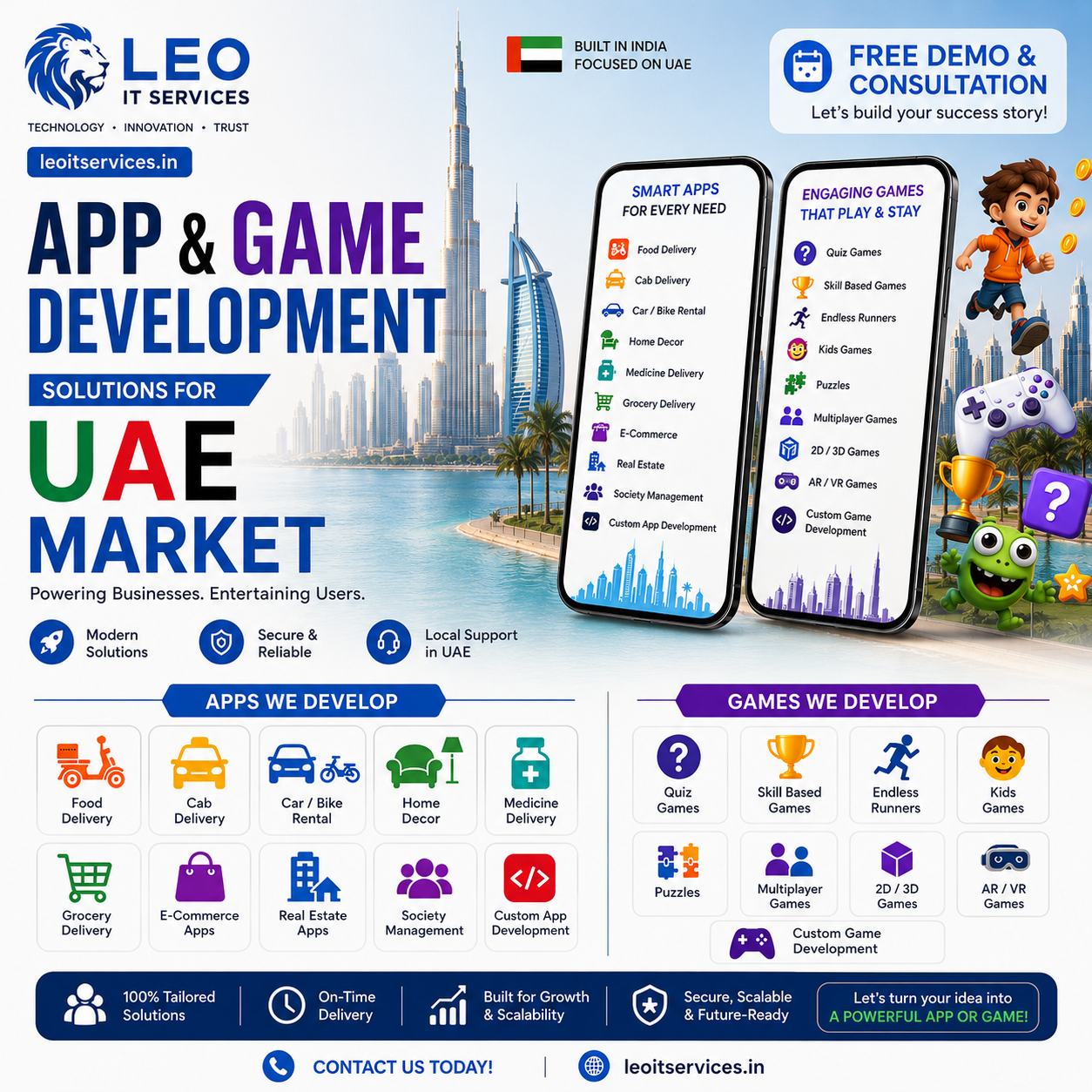 Leo It Services Facebook ad: Mobile App Development Services