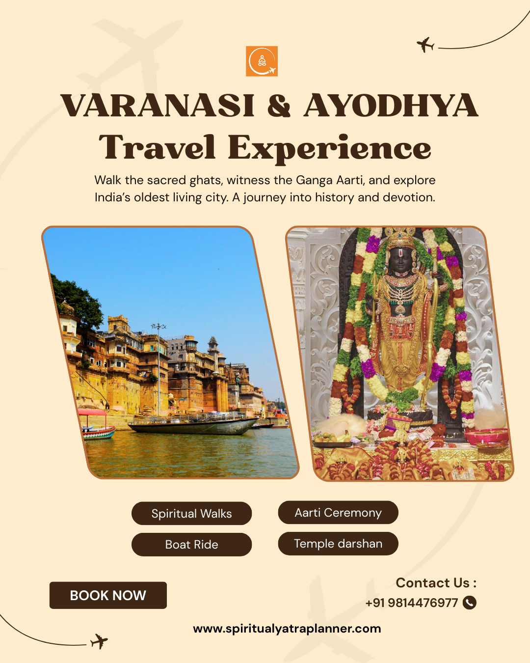 Spiritual Yatra Planner Facebook ad: Visit the spiritual towns of India - Kashi…