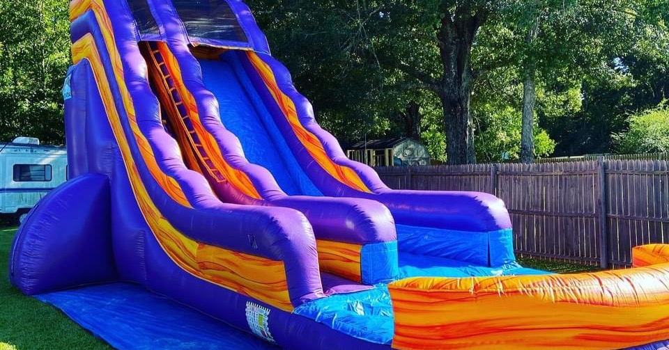 Geaux Inflatables LLC Facebook ad: Bounce House and Wet/Dry Slide rentals serving the…