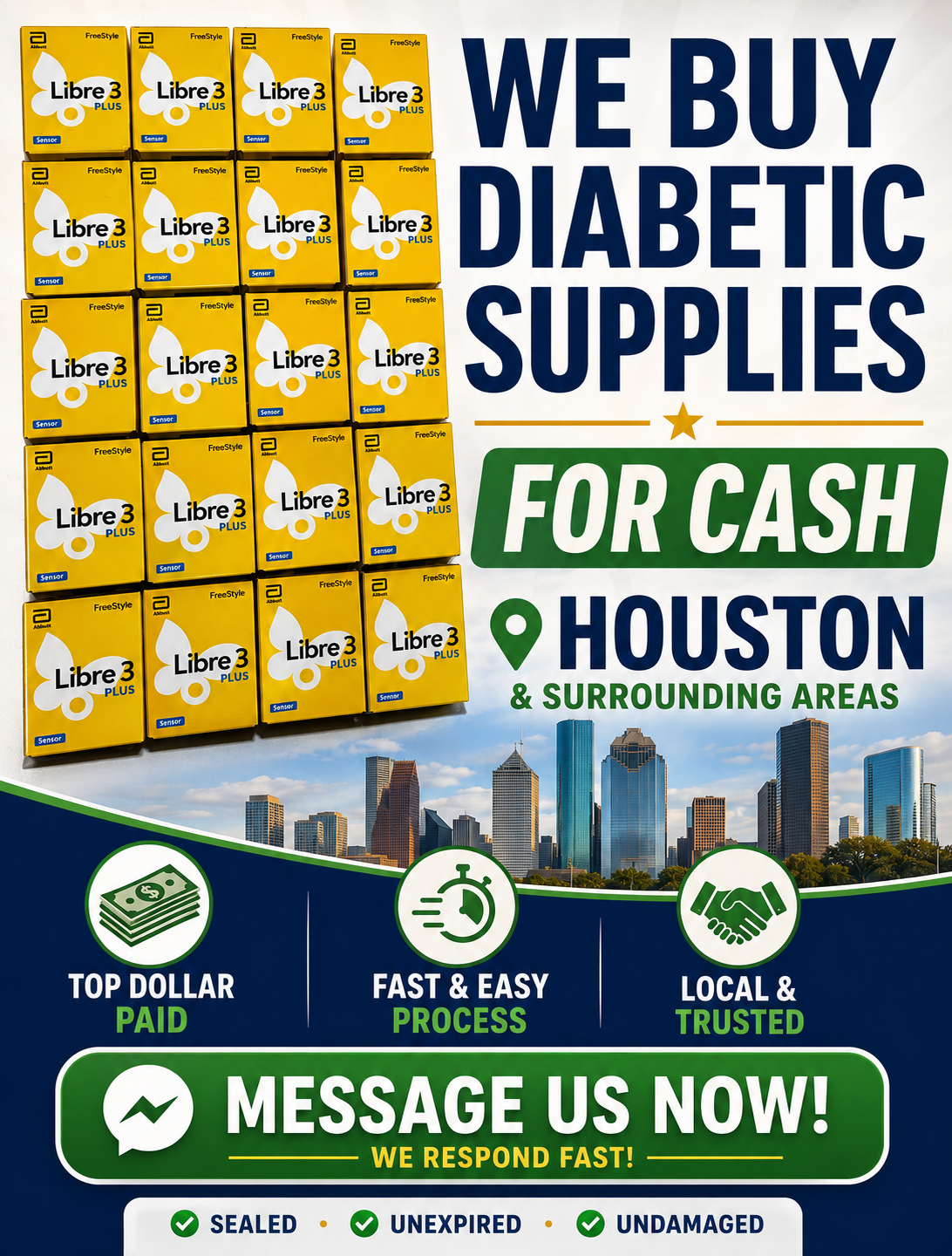 Test Strip Surplus Facebook ad: Turn Supplies into Cash Today