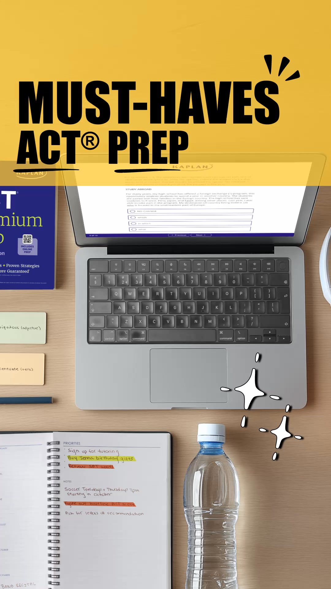 Kaplan College Prep Facebook ad: Let’s build a survival kit for the ACT and SAT exams.