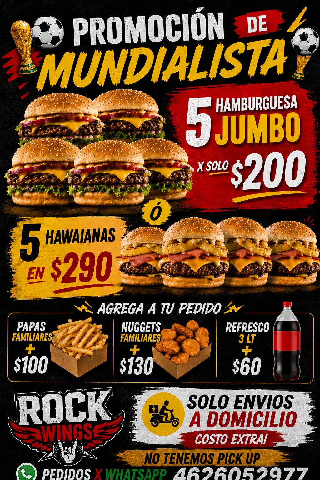 Rock n' Wings Facebook ad: Rock & Spicy puede ser tu mejor opción…