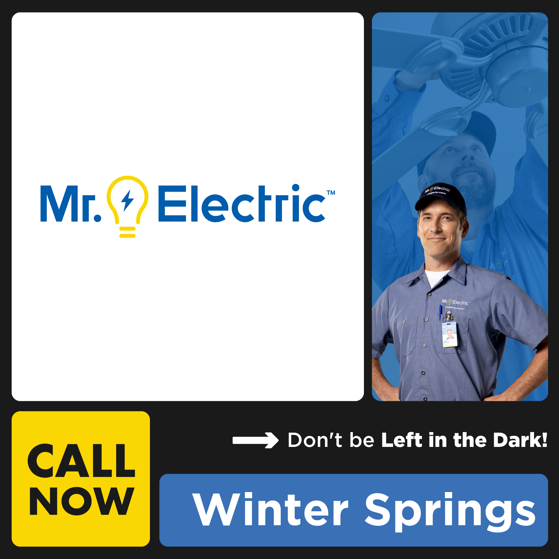 Mr Electric of Winter Park Facebook ad: Mr. Electric Does It Right