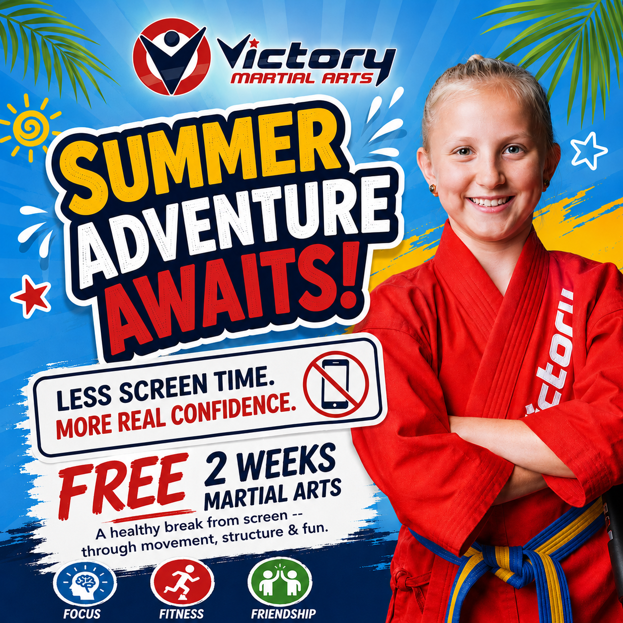 Victory Martial Arts - Morgan Hill Facebook ad: FREE 2-Week Summer Screen Detox Challenge