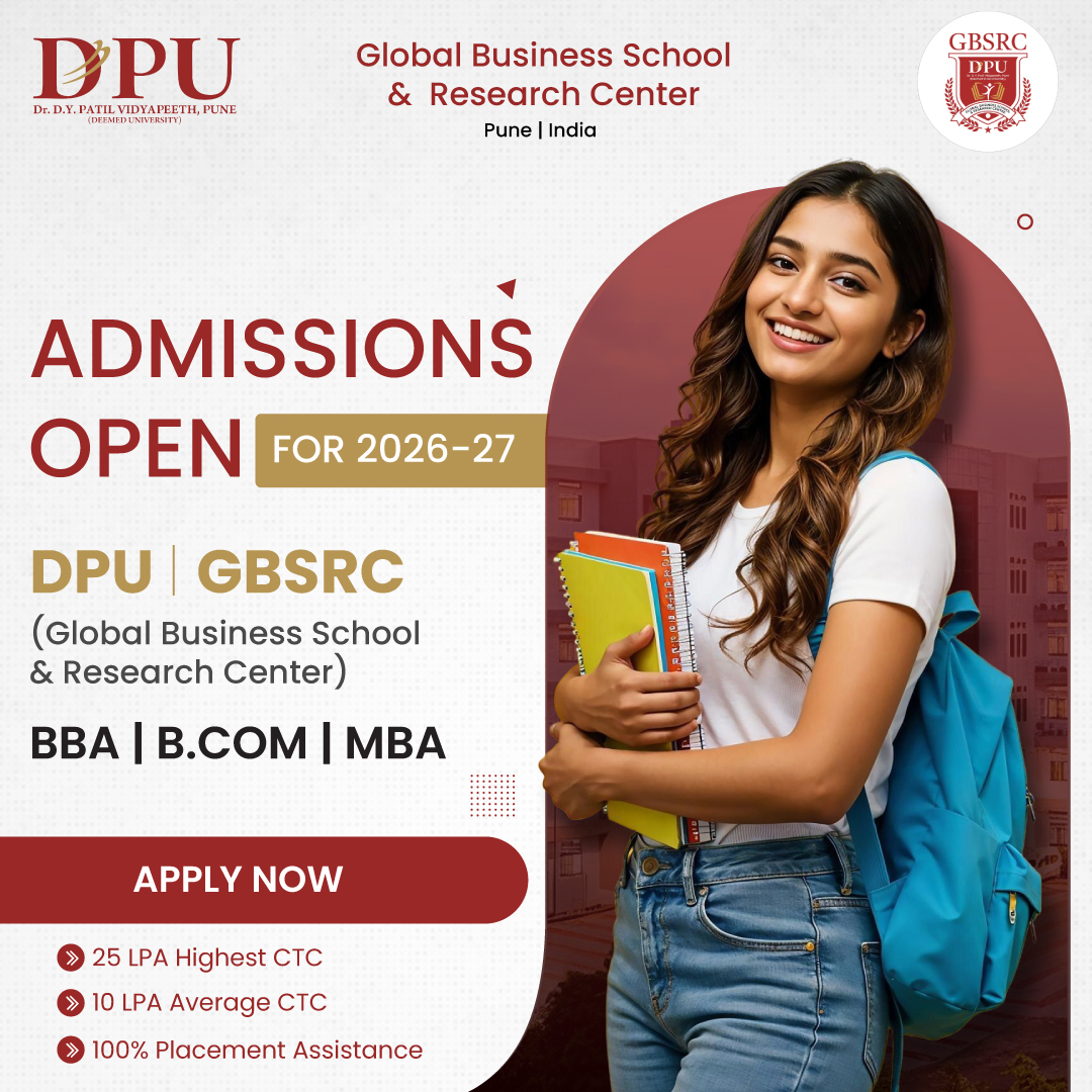Dr DY Patil Vidhyapeeth Global Business School & Research Centre X Profcyma Facebook ad: Regular MBA Admissions Open