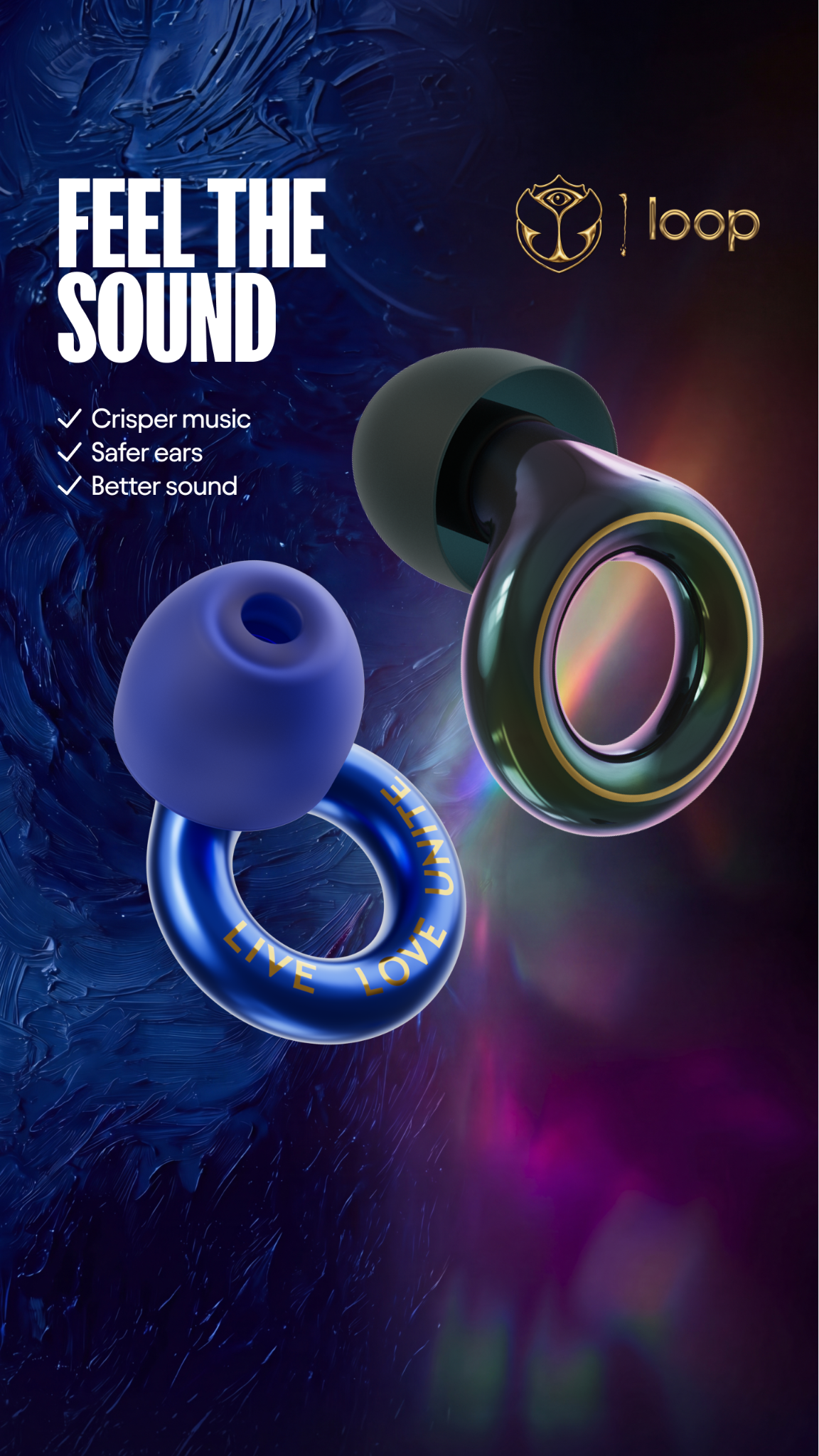 Loop Facebook ad: Official Tomorrowland earplugs
