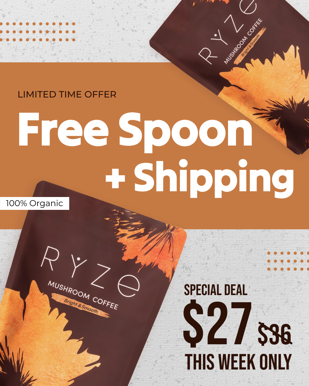 RYZE Superfoods Facebook ad
