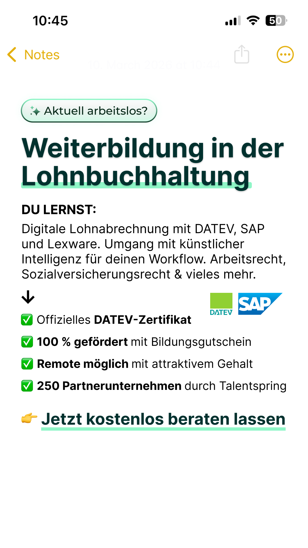 Talentspring Facebook ad from Apr 1, 2026