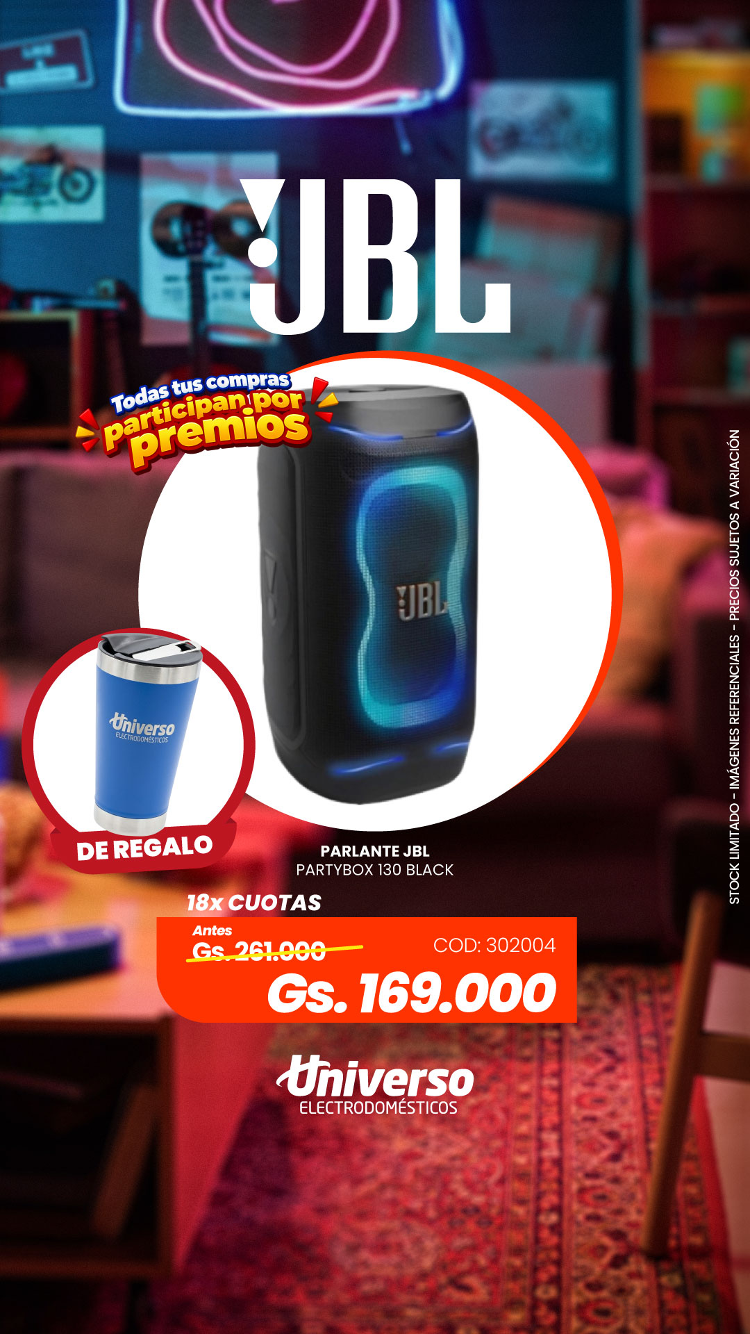 Universo Electrodomésticos Facebook ad: Que se sienta la música