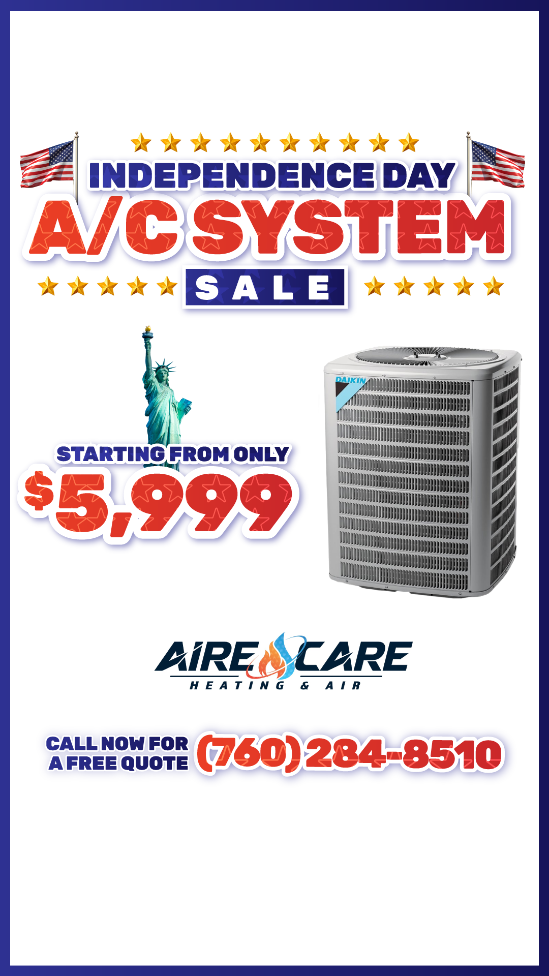 AireCare Heating and Air Facebook ad