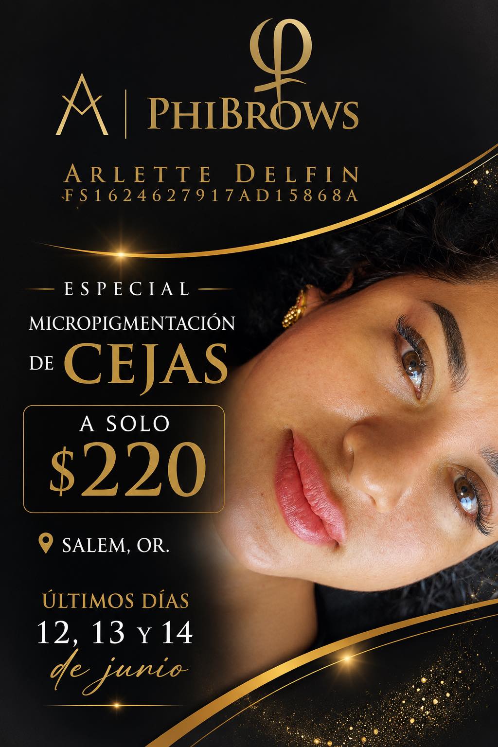 Arlet Delfín BROWS Facebook ad: ¡SALEM, OREGON!