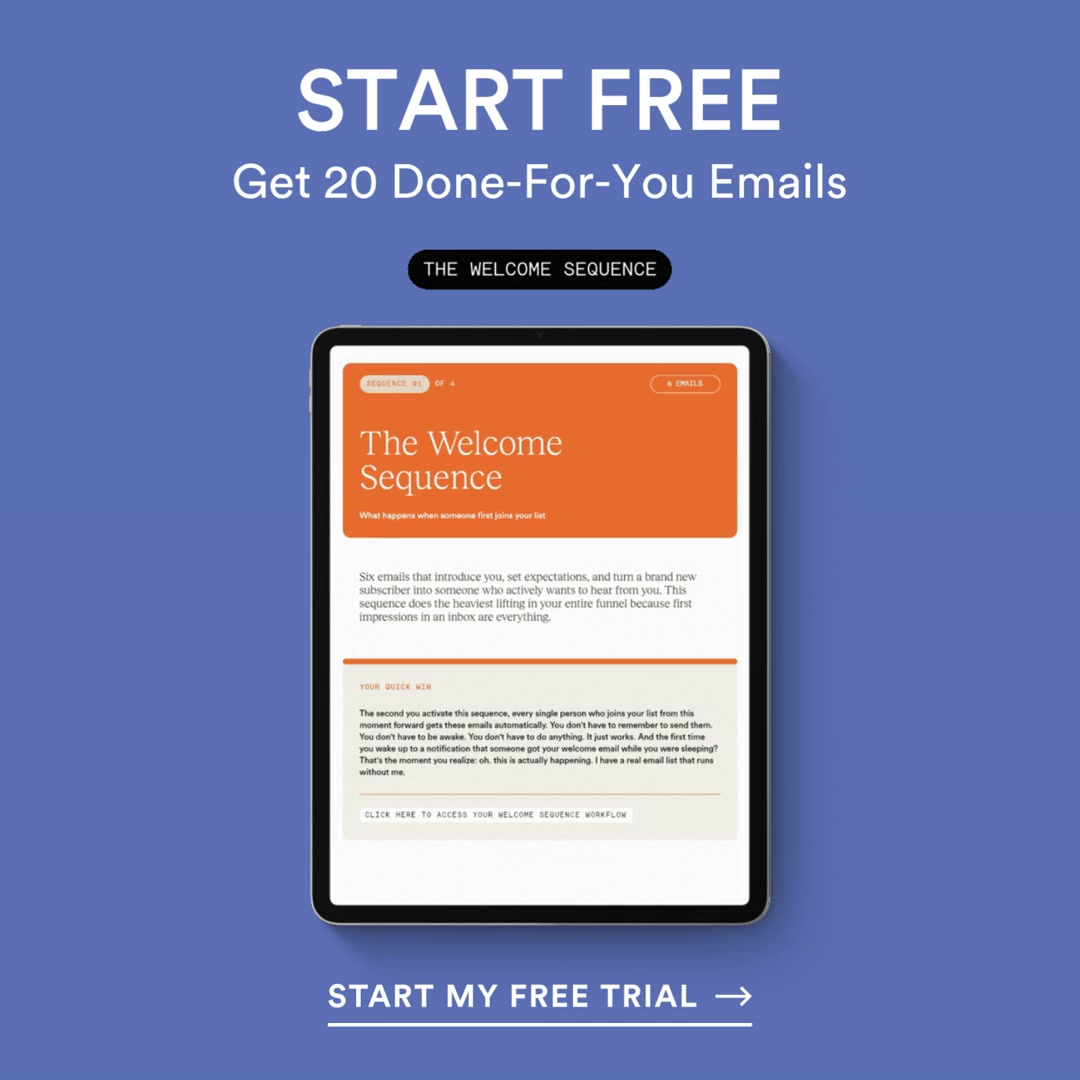 Jenna Kutcher Facebook ad: 20 emails that work while you're not even watching