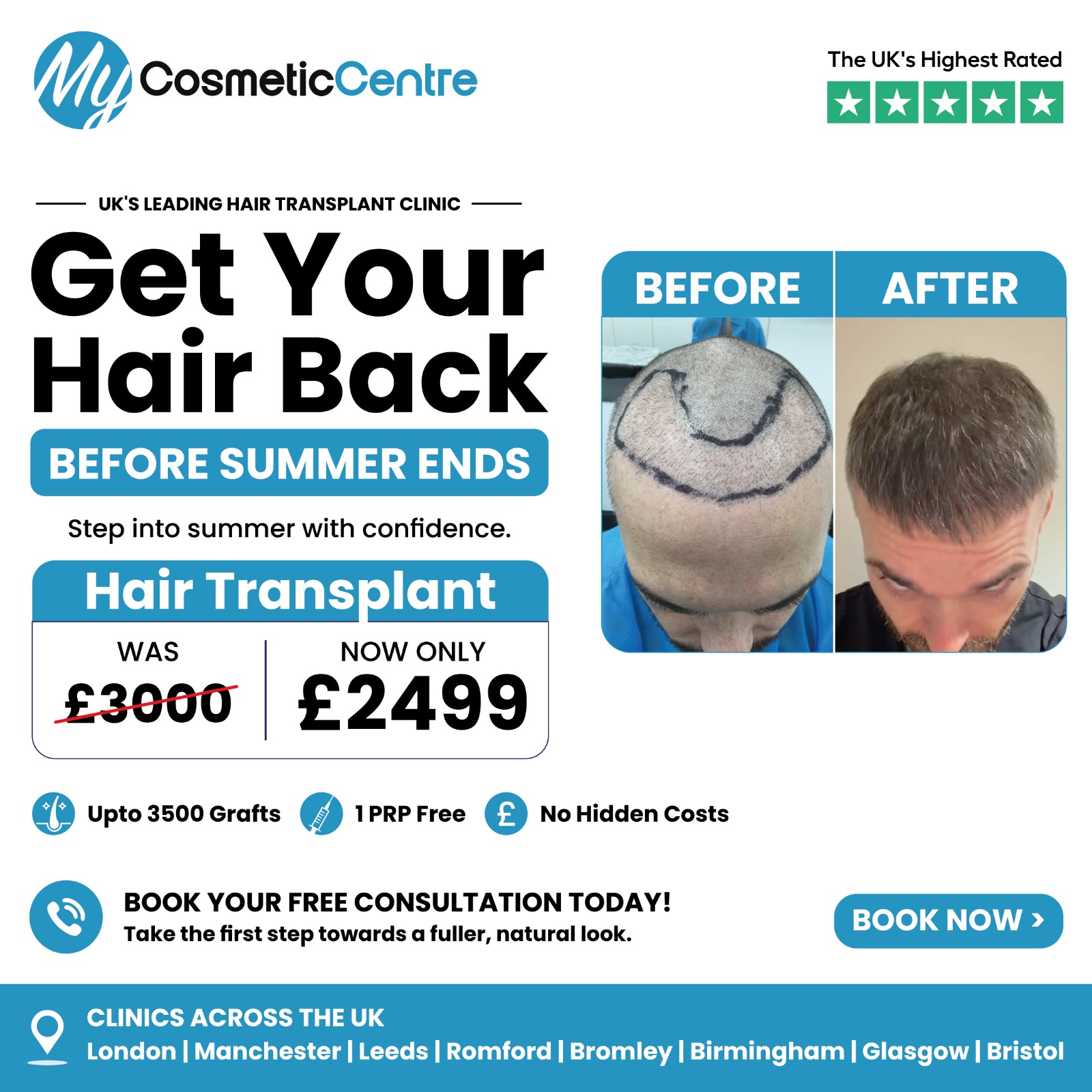 My Cosmetic Centre Facebook ad: SPECIAL OFFER - £2499! LIMITED AVAILABILITY