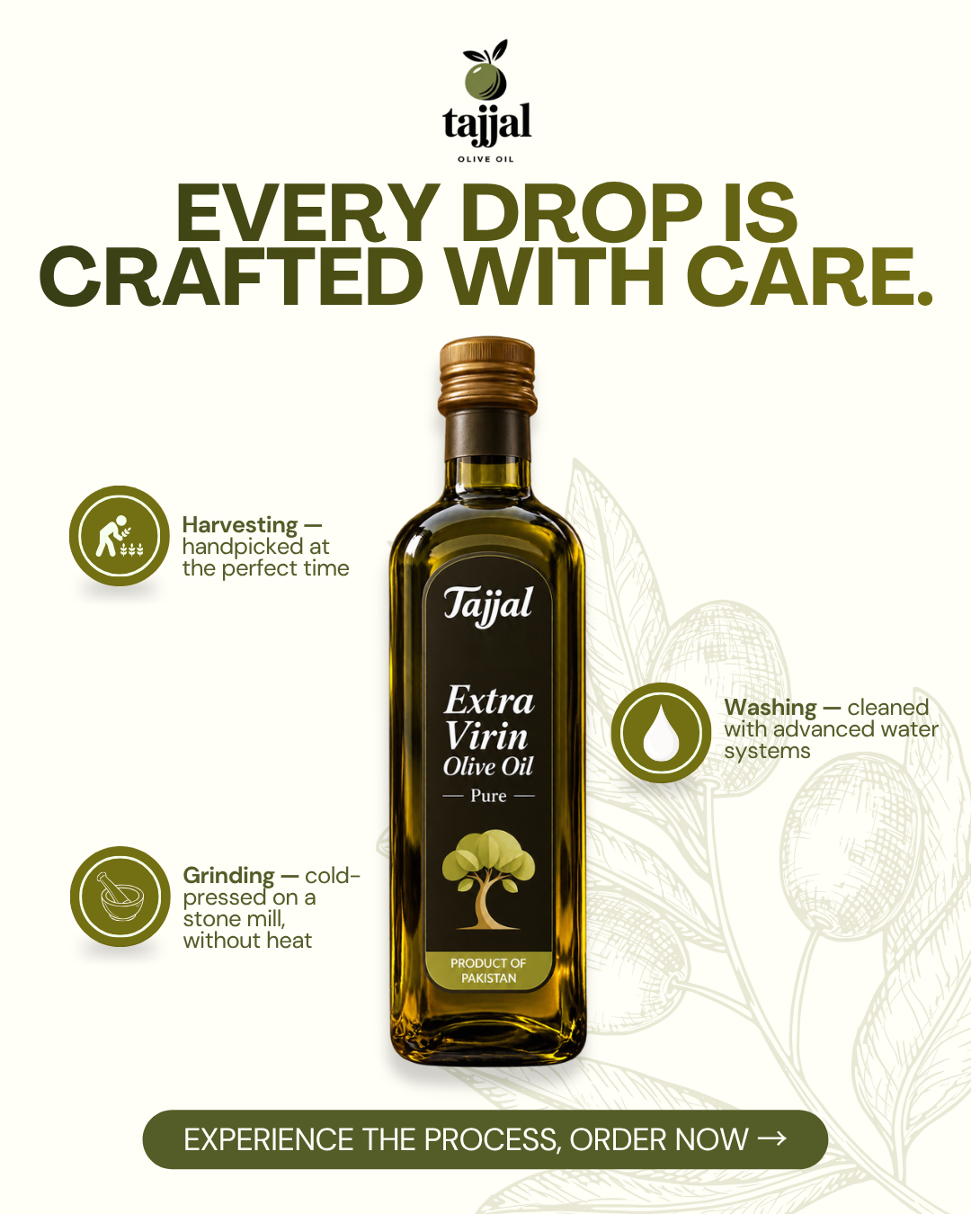 Tajjal Facebook ad: Organic Extra Virgin Olive Oil