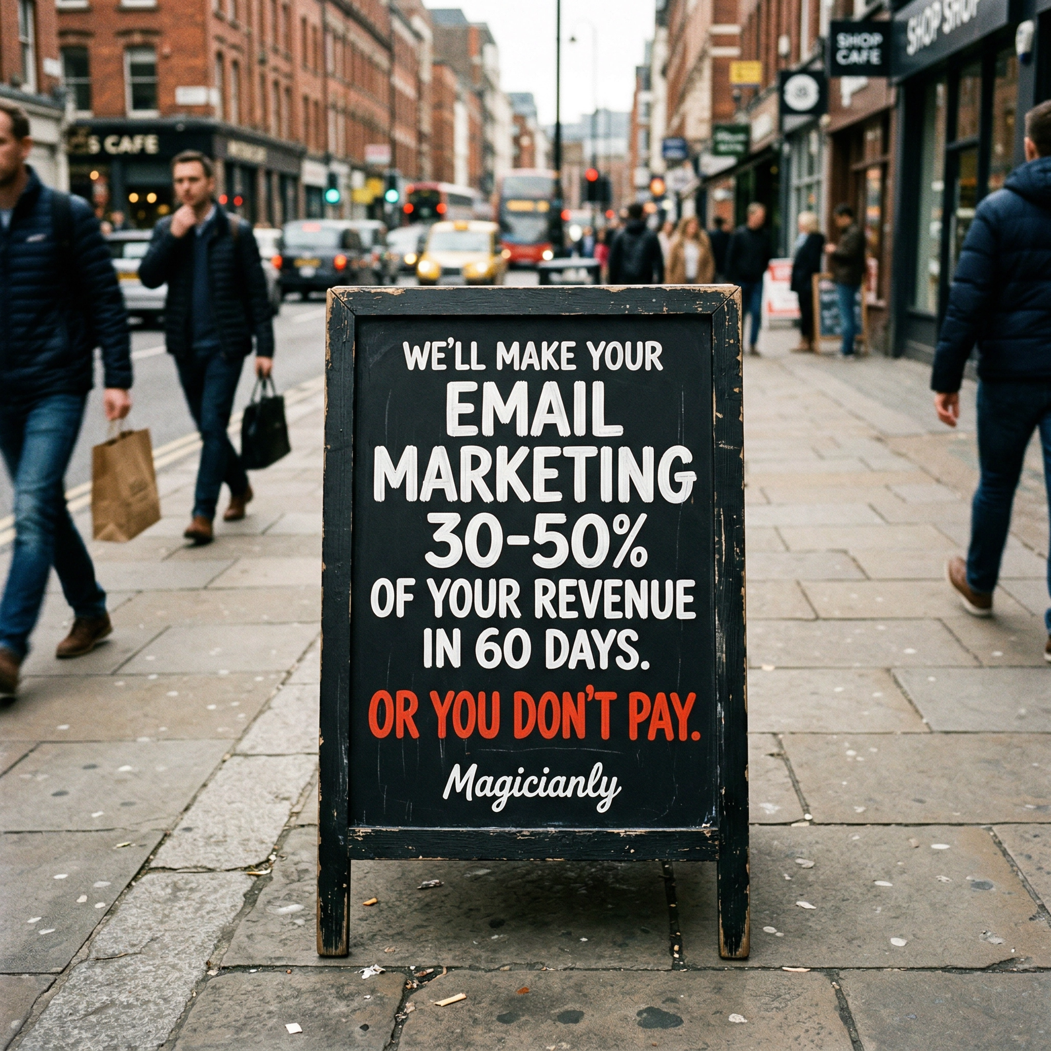 Magicianly Email Marketing Facebook ad: Grow Your Email Revenue Or Don't Pay