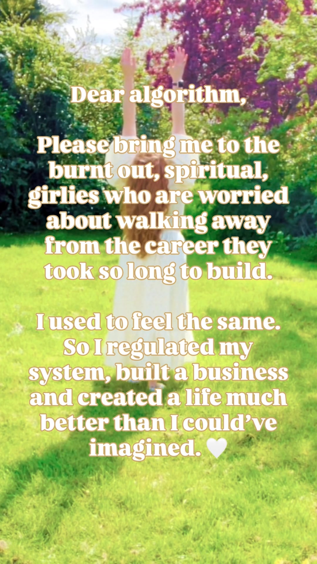 Chelsey Sturgeon Holistic Therapy Training School Facebook ad: My lovely burnt out girl, I see you.
