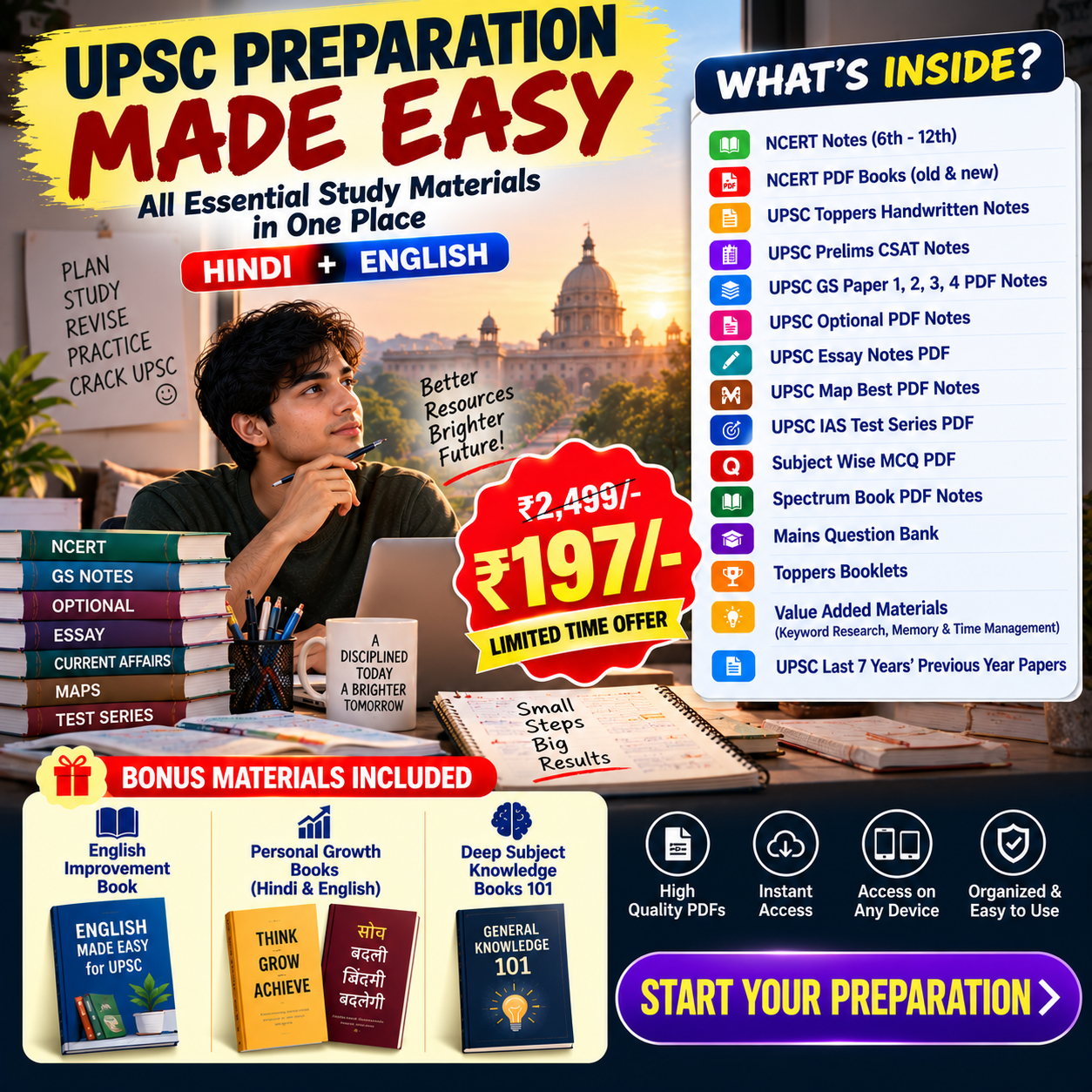 MeritSutra Facebook ad: Make UPSC Preparation Easier, ₹197