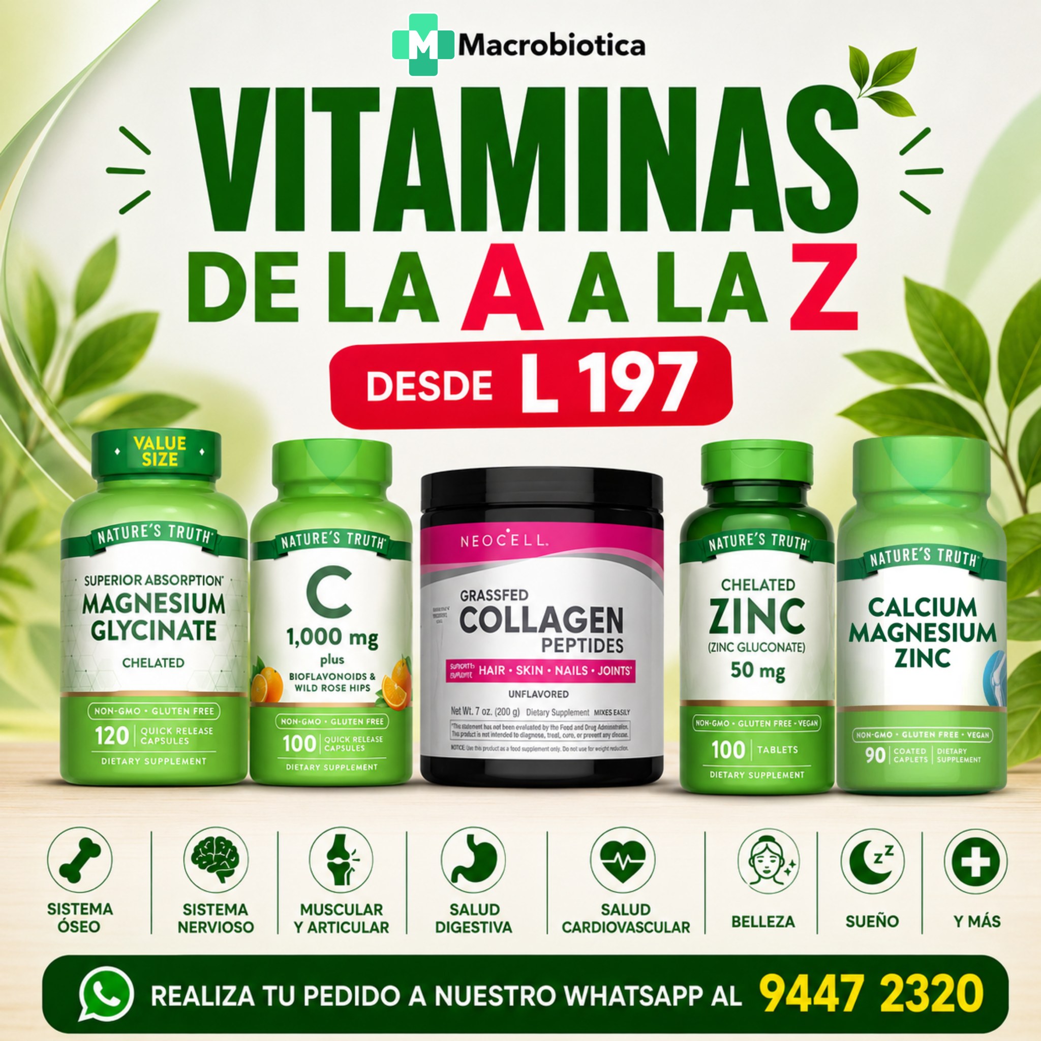 Macrobiótica Facebook ad: ¡𝐋𝐋𝐄𝐕𝐀 𝐓𝐔𝐒 𝐕𝐈𝐓𝐀𝐌𝐈𝐍𝐀𝐒 𝐃𝐄 𝐋𝐀 ❞𝐀❞ 𝐀…