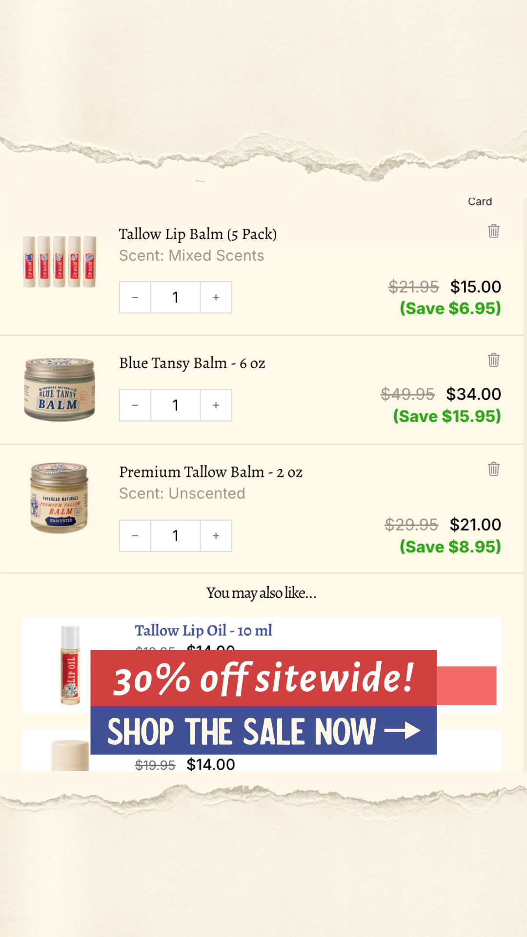 Papabear Naturals Facebook ad