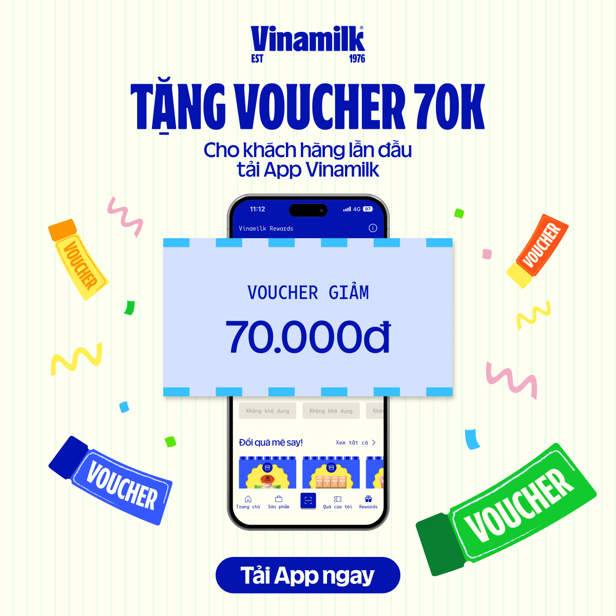 Vinamilk - Shop & More Facebook ad: NHẬN VOUCHER 70K CHO ĐƠN ĐẦU TIÊN TẠI APP VINAMILK