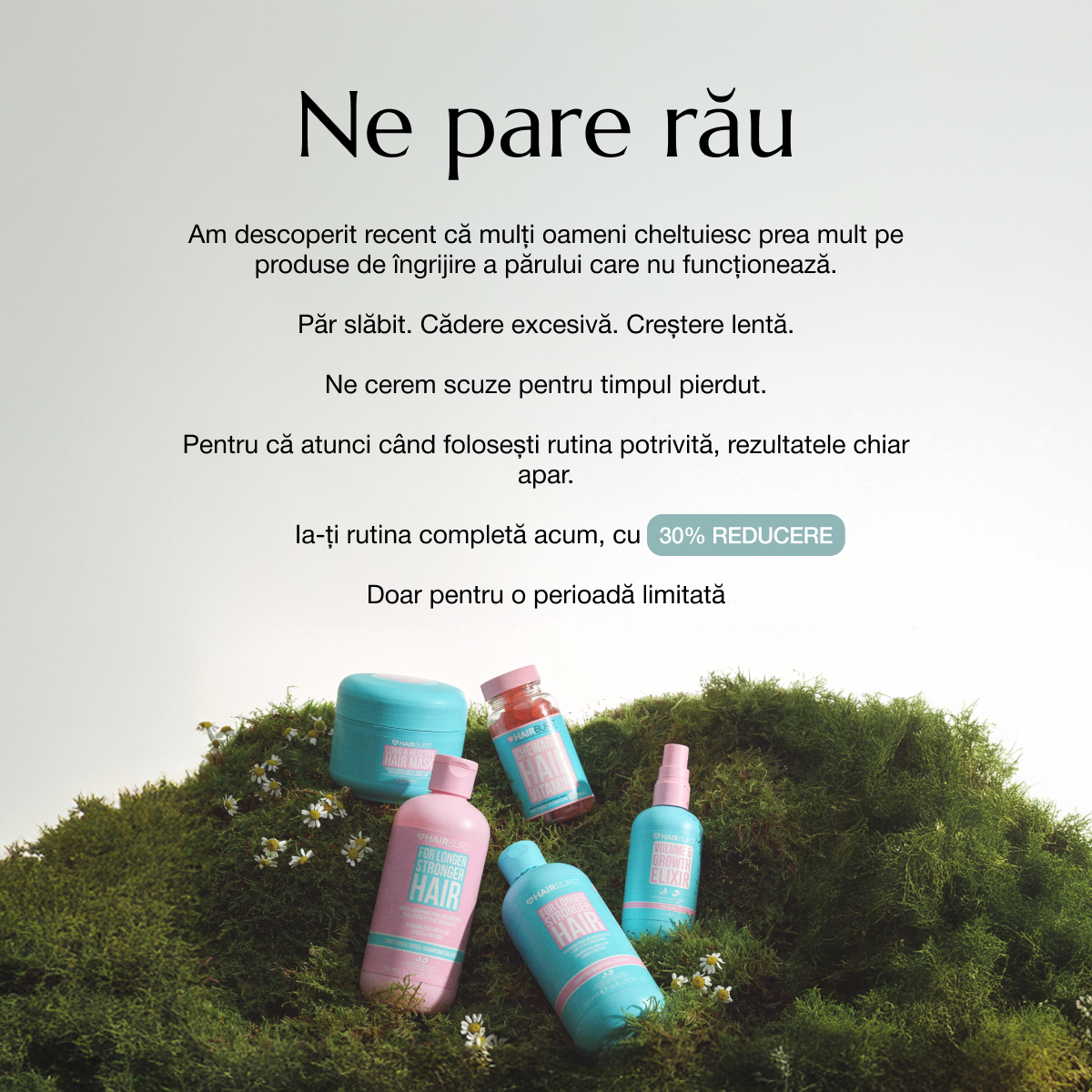 Hairburst Romania Facebook ad